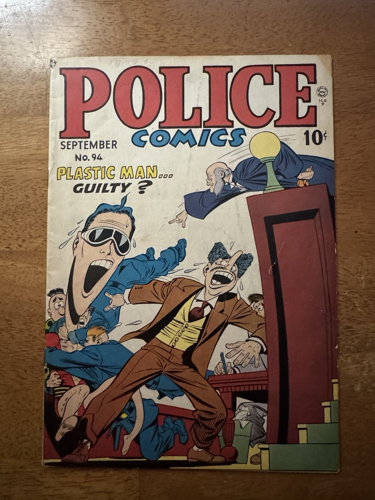 POLICE COMICS #94 (QUALITY COMICS) VG PLASTIC MAN Golden Age