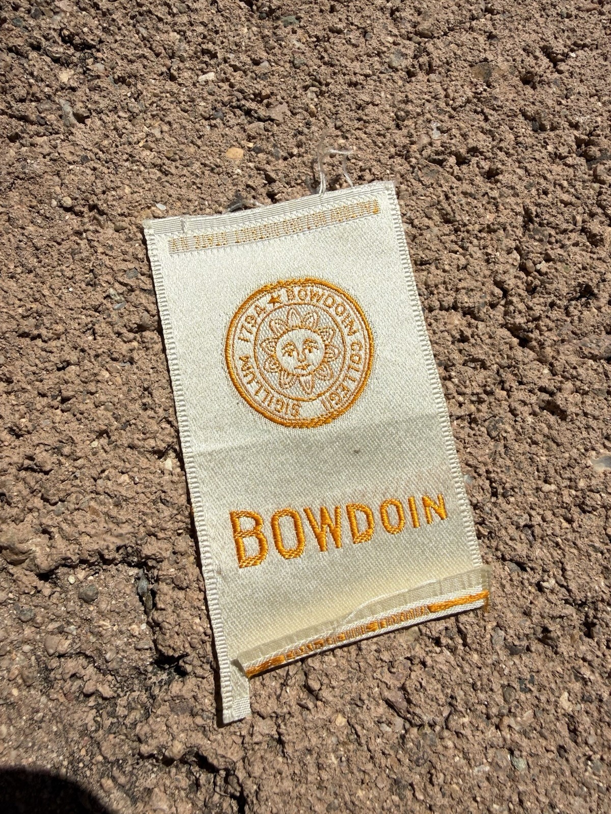 Antique Bowdoin College Egyptienne Luxury Tobacco Silk Scarf Circa 1910s