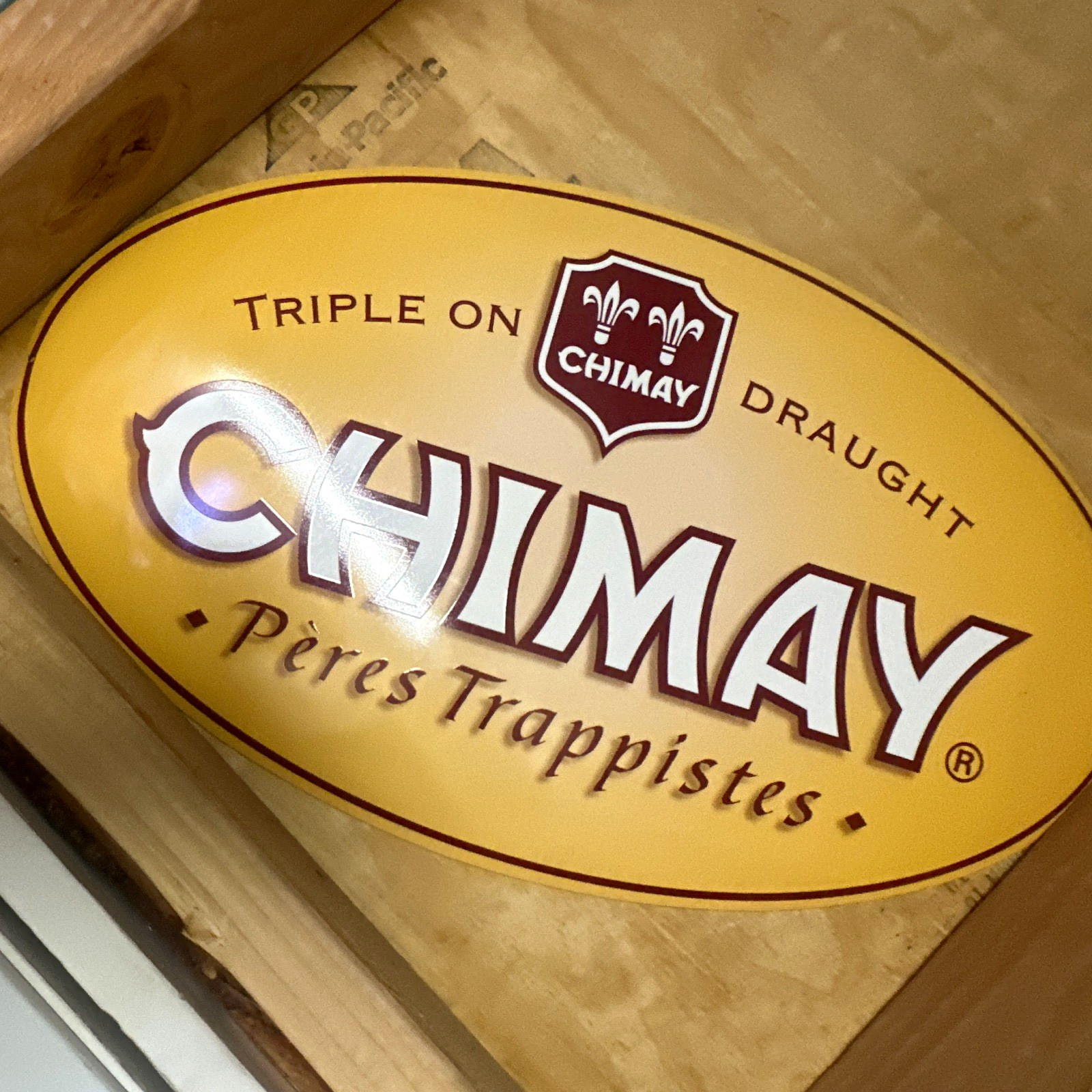 Chimay Triple On Draught Beer Sign Breweriana Pères Trappistes