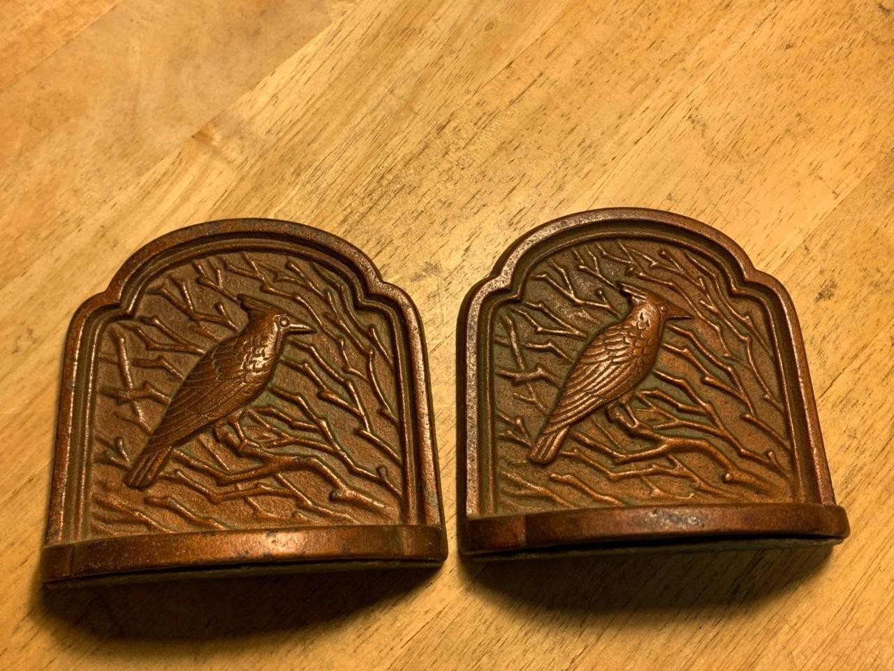 Antique 1928 Cardinal Cast Metal Bookends 4