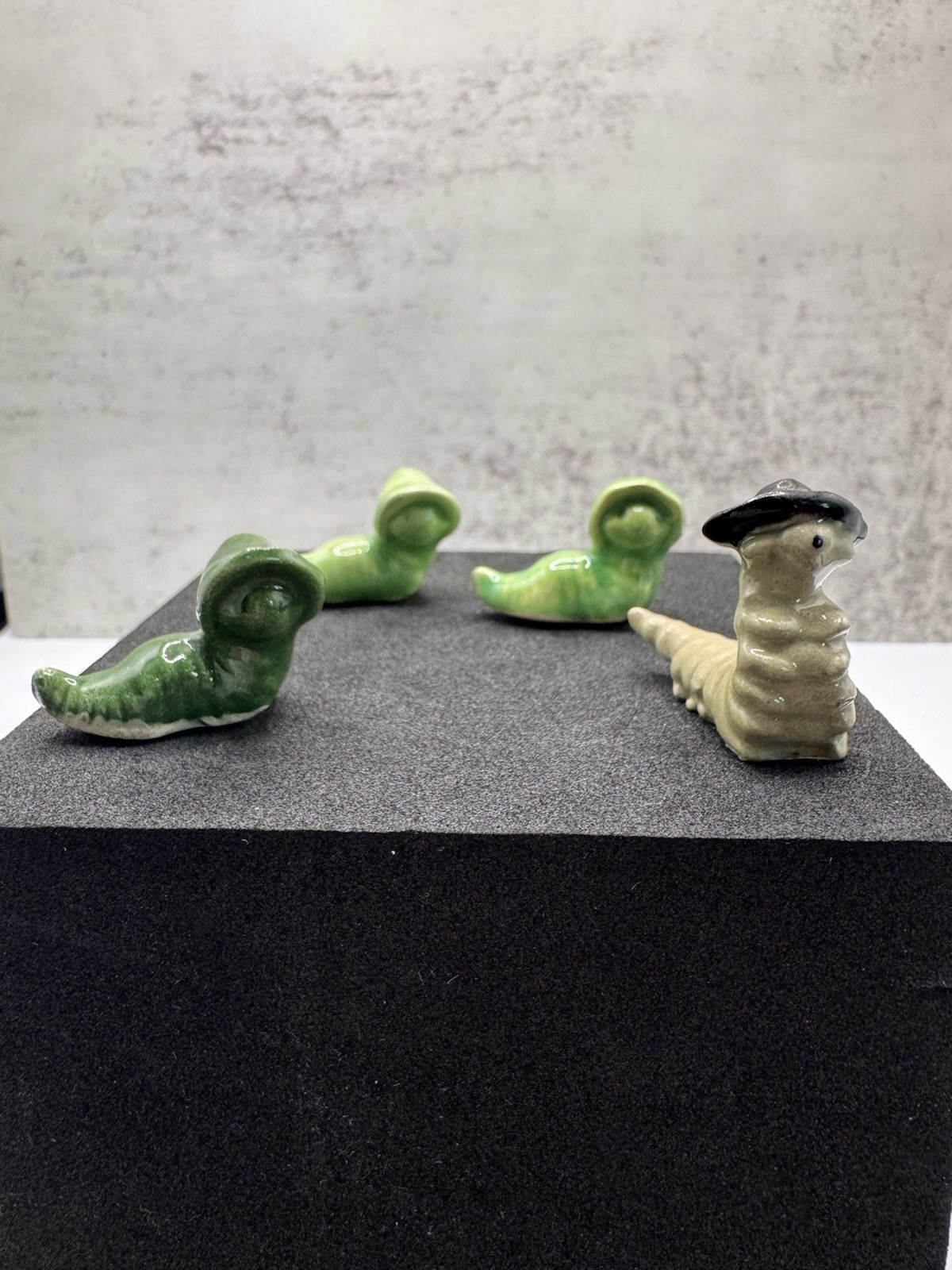 Vintage Hagen Renaker Miniature Caterpillar Figurines Lot of 4