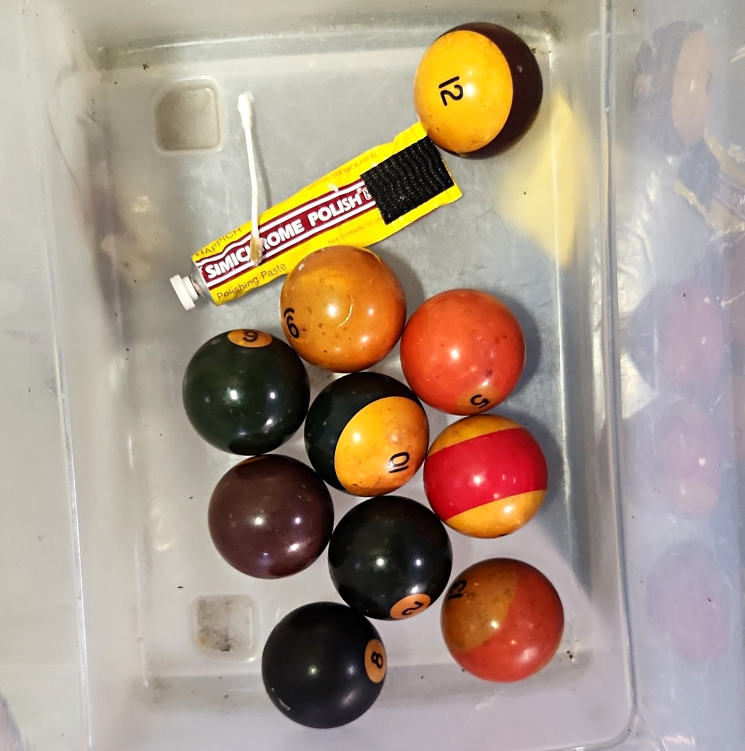 Vintage lot 10 Butterscotch  Bakelite Catalin Billiard Balls Semichrome Tested