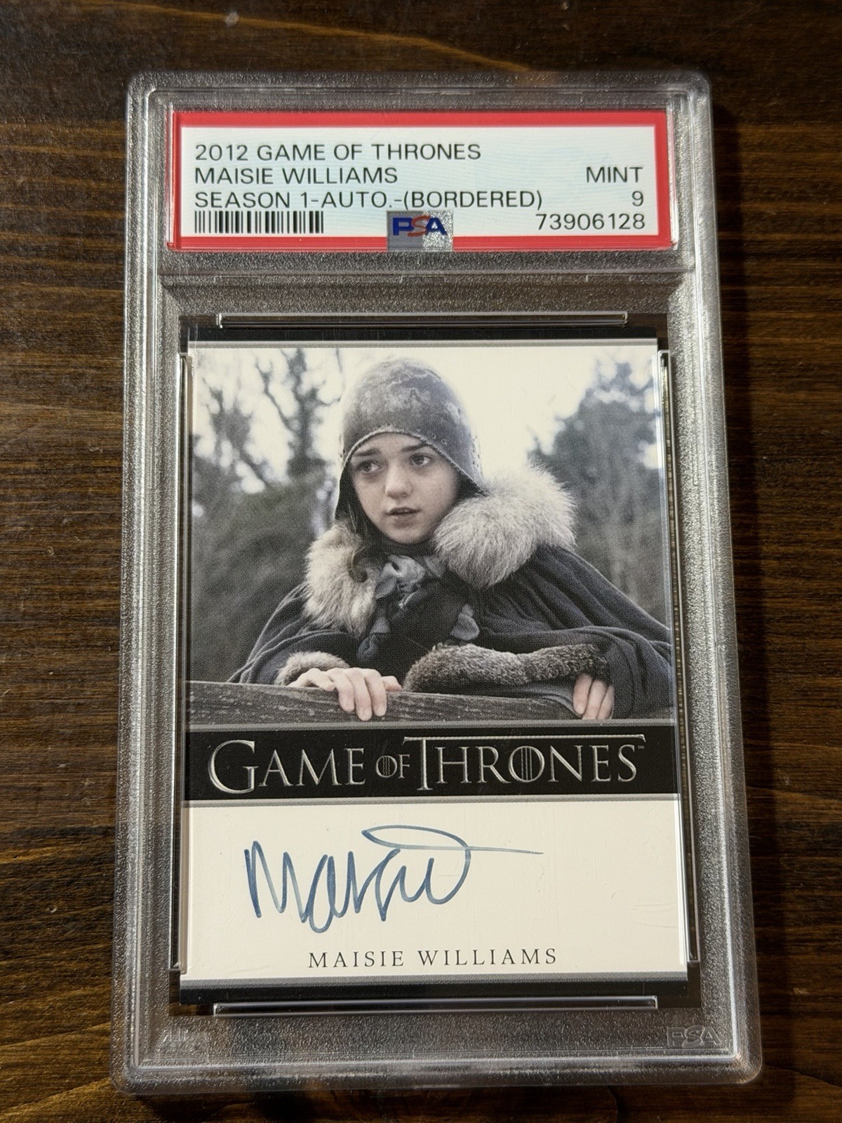 2012 Rittenhouse Game of Thrones  Maisie Williams Arya Stark Auto PSA 9 Pop 3