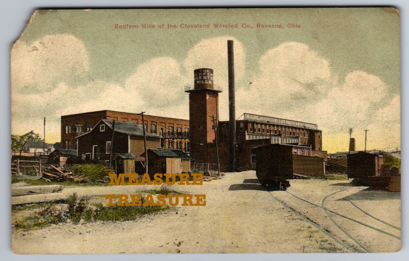 C.1911 RAVENNA, OHIO REDFERN MILLS OF THE CLEVELAND WORSTED CO. Postcard P94