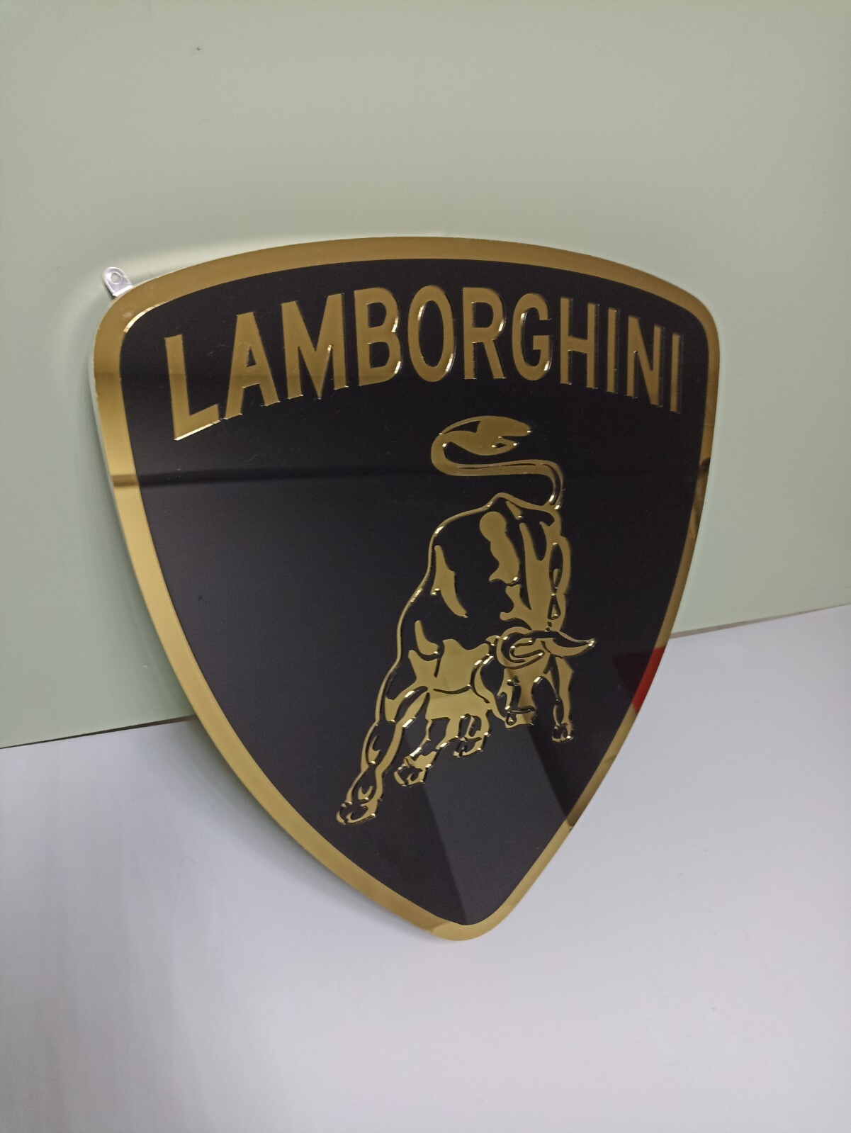 Lamborghini 3D  Wall Art Gold Chrome Black Acrylic Sign Luxury Garage Decor