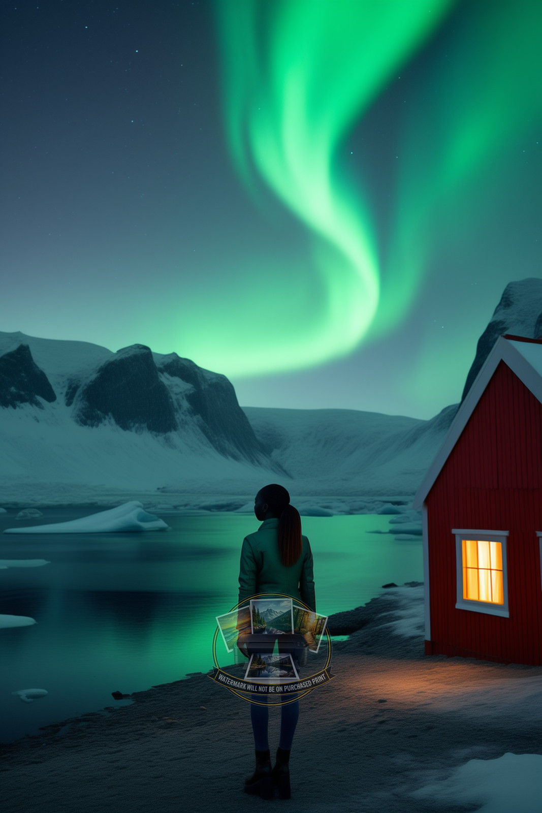 Gorgeous Nigerian Vast Star Filled Arctic Night Sky Vivid 4X6 Fantasy Photo