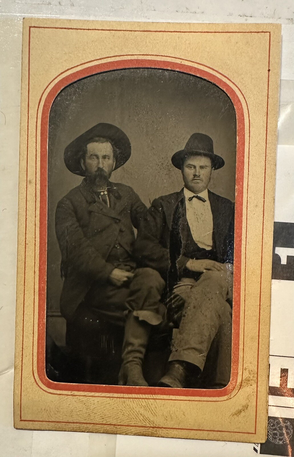Two Men Friends 1870s Tintype Photo 1800s