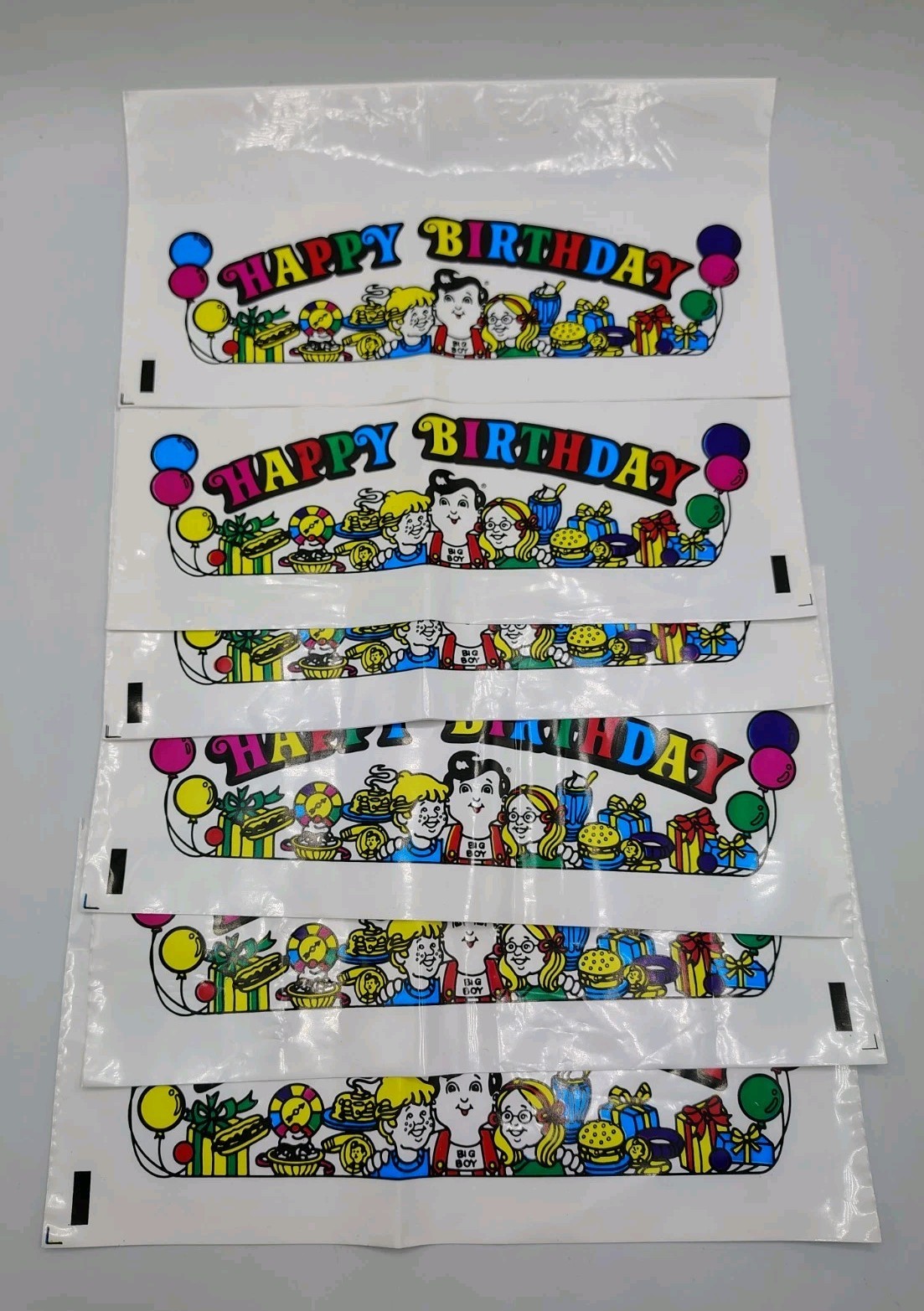 6 Vintage Marc's Plastic Big Boy Restaurant Party Hats Birthday Set Lot 