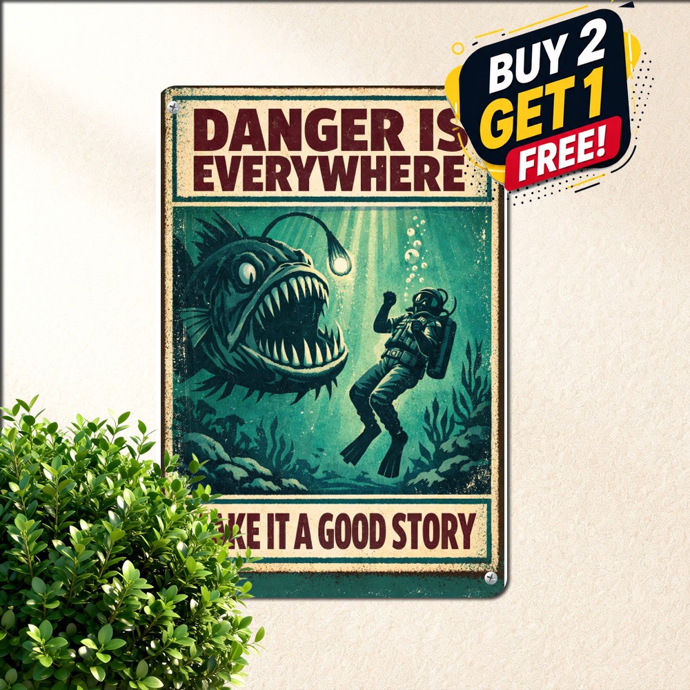 Everything Will Kill You Sign Humorous Rustic Bathroom Restroom Tin Plaque 8x12