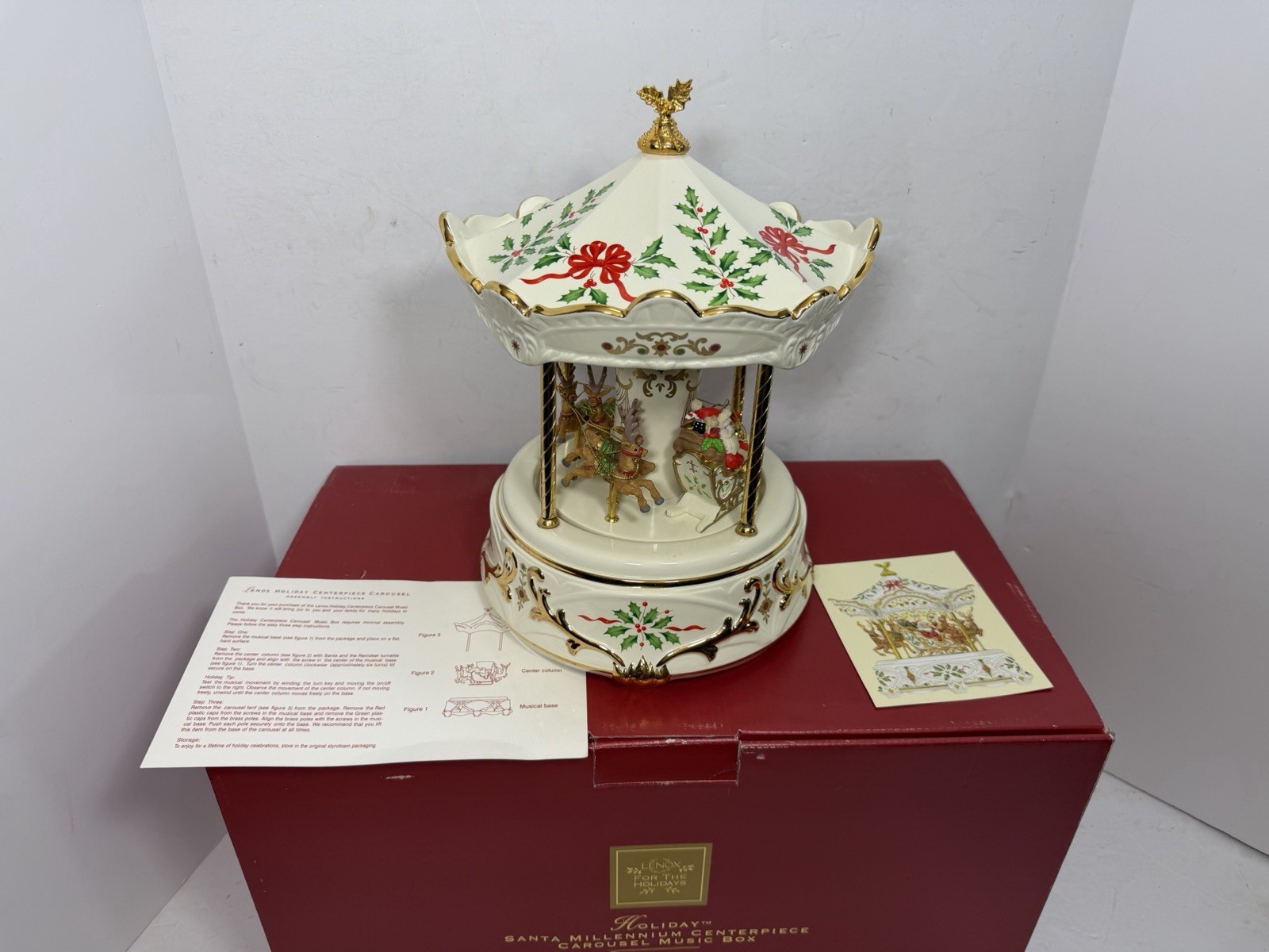Lenox Santa Millennium Centerpiece Carousel Music