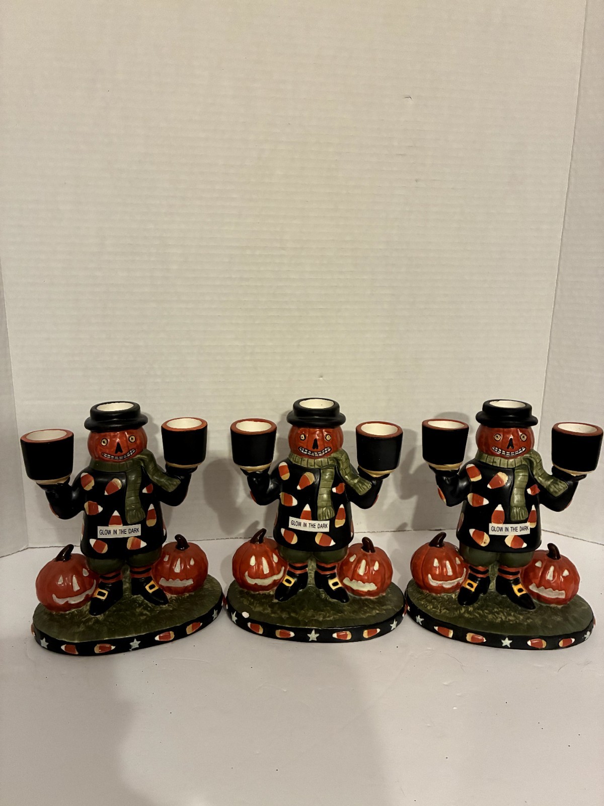 Halloween Yankee Candle Vintage Pumpkin Man Candle Holders/3