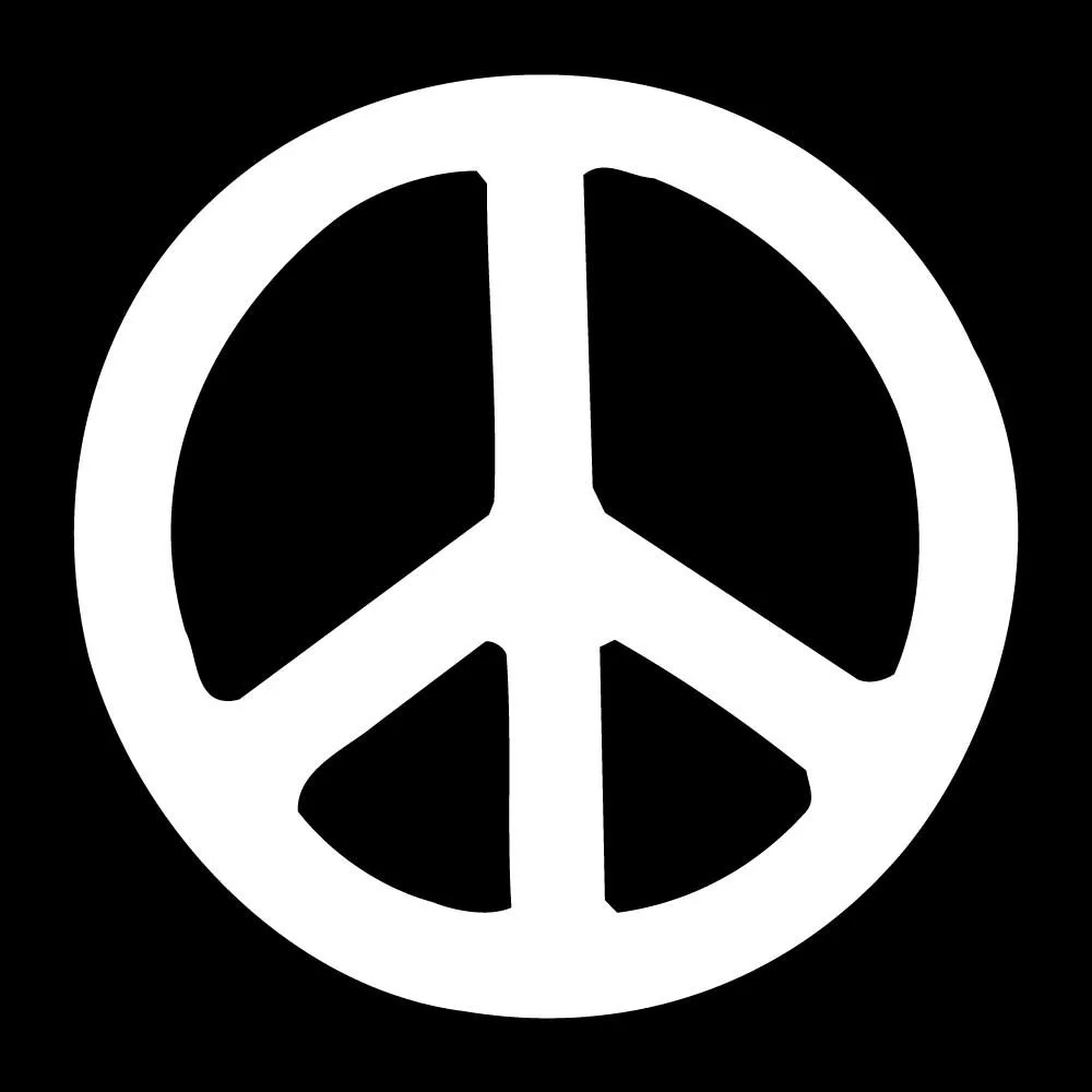 Peace Sign Love Hippy Hippie Decal Sticker White Die Cut Vinyl