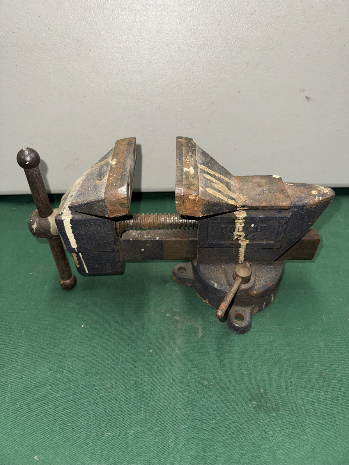 Early Dunlap 5244 Bench Vise 3” Jaw Vintage Prewar Swivel Base Sears USA Tool