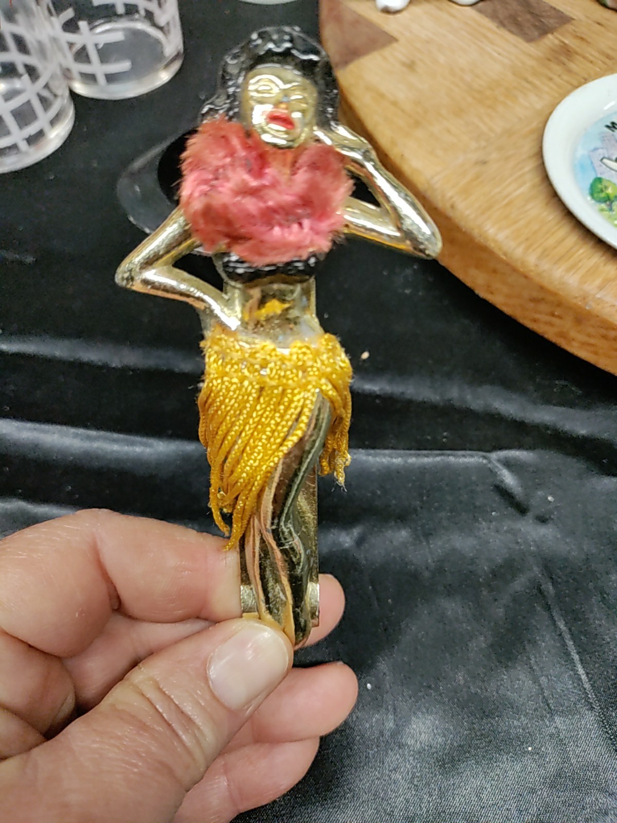 Vintage 1950's HULA GIRL Church Key Bottle Opener by Cole Classic
