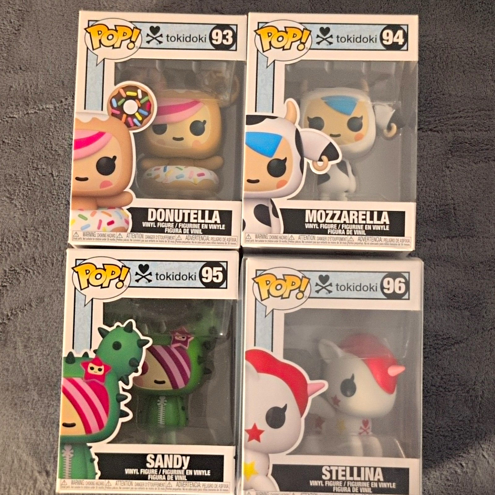 Complete Funko Pop tokidoki 4-Pack Donutella #93 Mozzarella #94 Sandy #95 #96