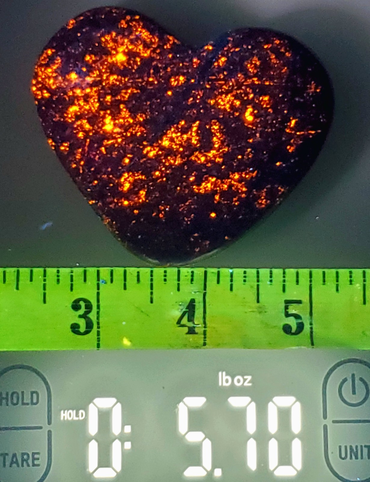 Hand Carved Heart  Yooperlite  bright Fluorescent Sodalite Lake Superior Stone