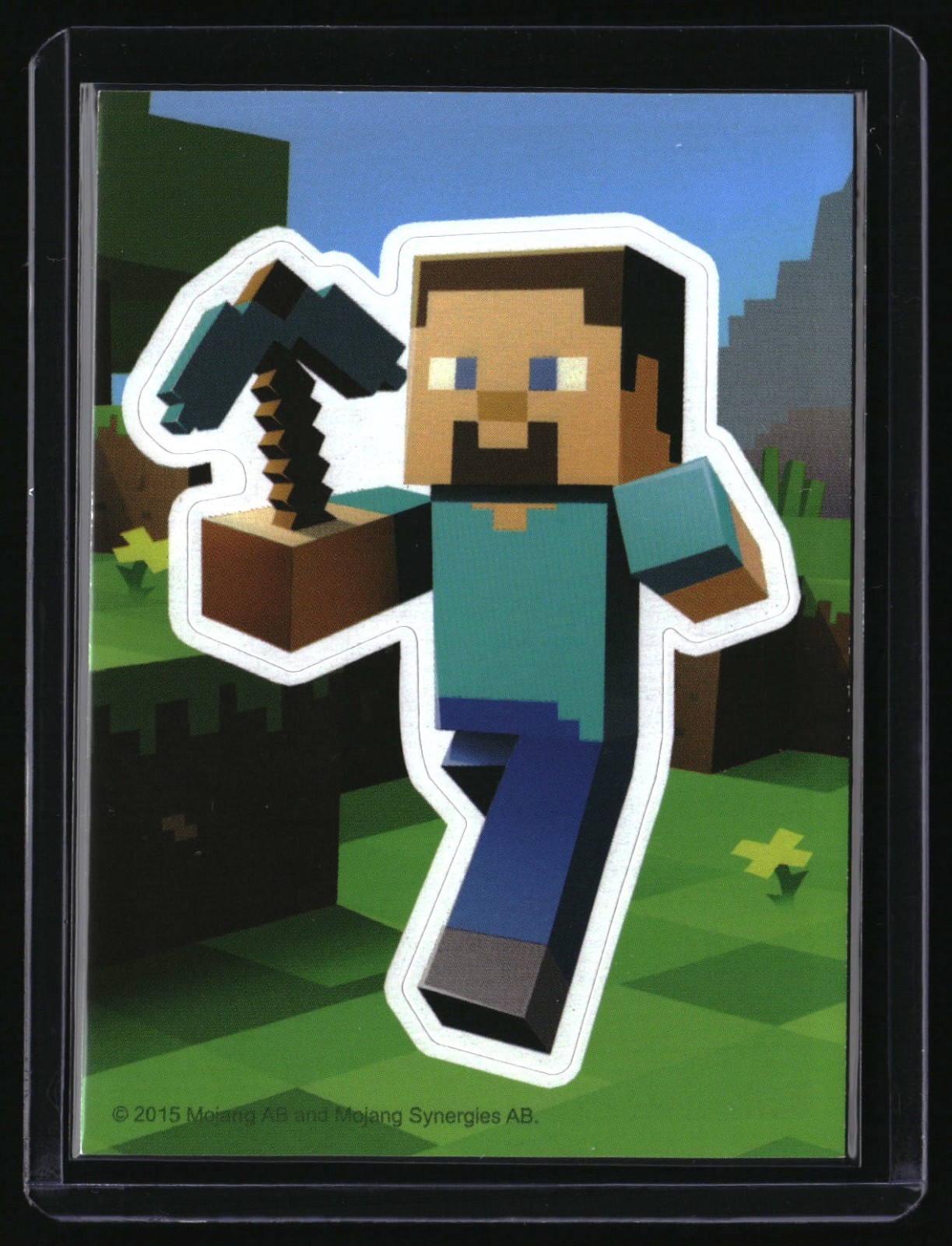 2015 Mojan - Minecraft Collectible Sticker Card - Steve Rookie Card