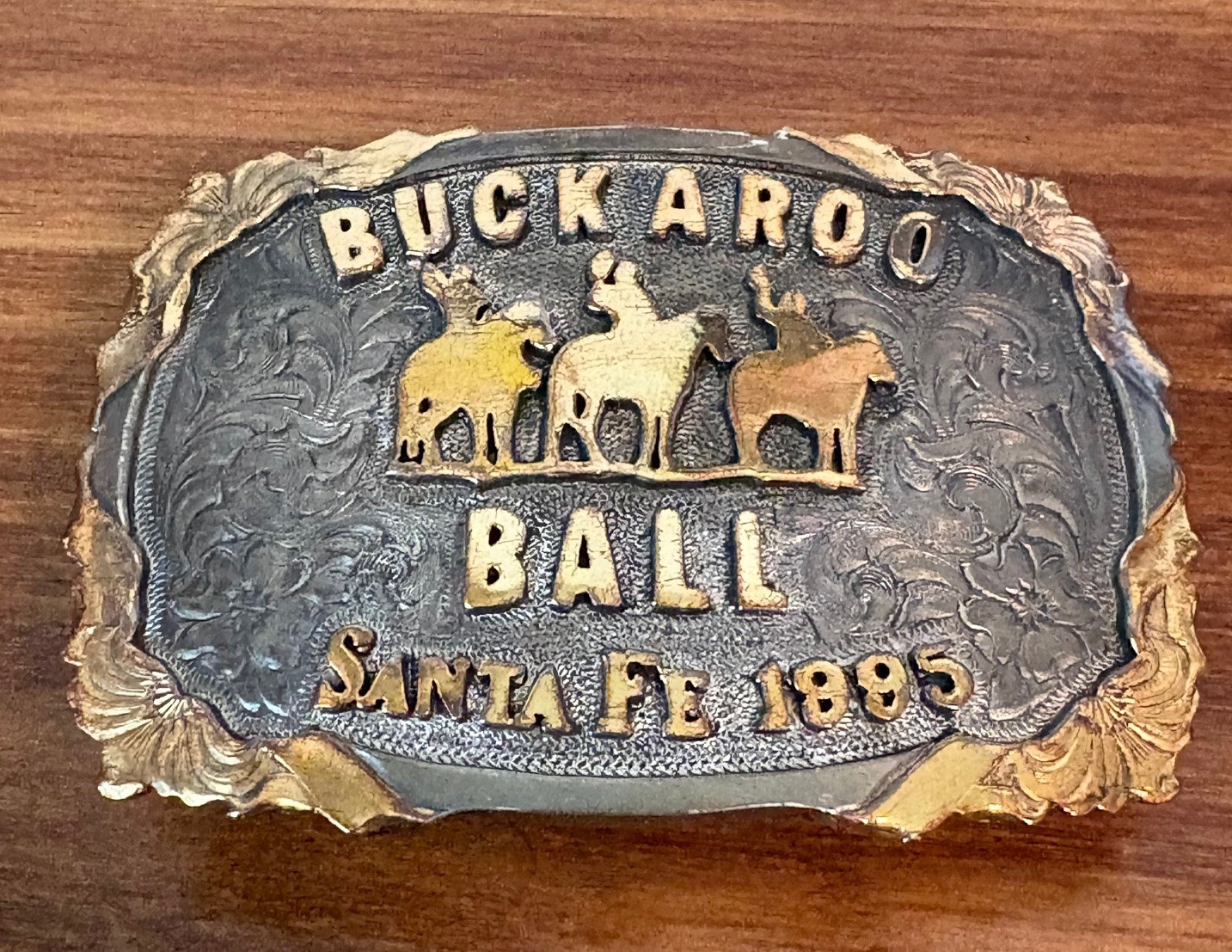 Vtg 1995 Santa Fe BUCKAROO BALL El Dorado Hotel Cowboy Belt Buckle, R.A. Guthrie