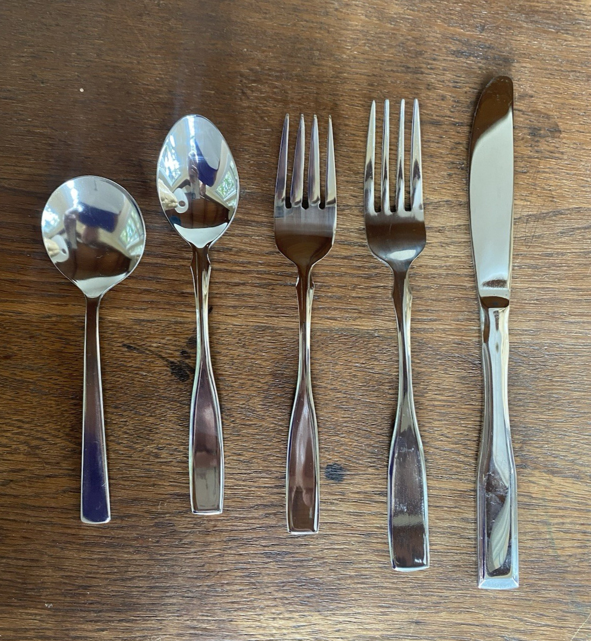 NOS 5 pc Set   Delta AirLines Flatware Complete Place setting 9/11 Cutlery ABCO