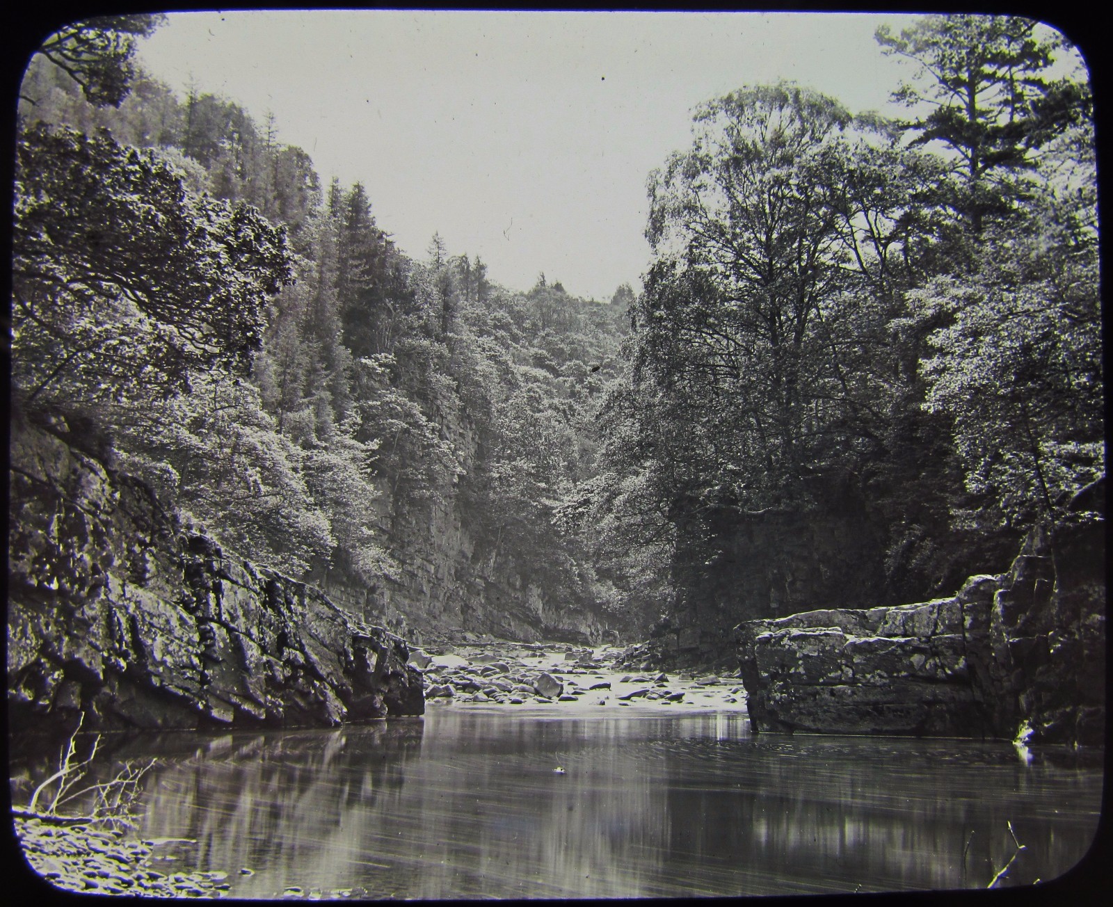 Glass Magic Lantern Slide THE IRON GATES SUMMER C1890 PHOTO RIVER STUDY 