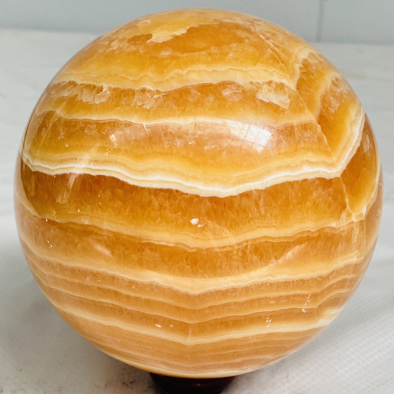 Natural Yellow Calcite Sphere Quartz Crystal Polished Ball Reiki Healing 2840G