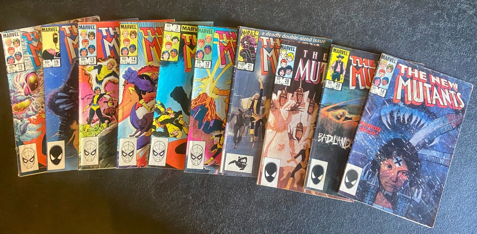 Lot of 10 Marvel Comics - The New Mutants: 3, 12, 13, 14, 15, 18, 19, 20, 21, 28