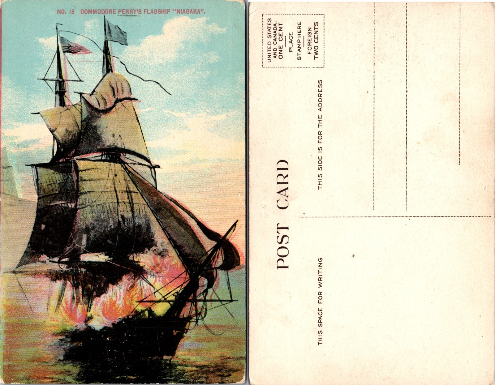 Commodore Perry's Flagship Niagara Postcard