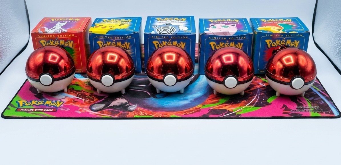 💥 Pokemon Burger King Pokeball Set With Certificate Of Authenticity Set Of FIVE