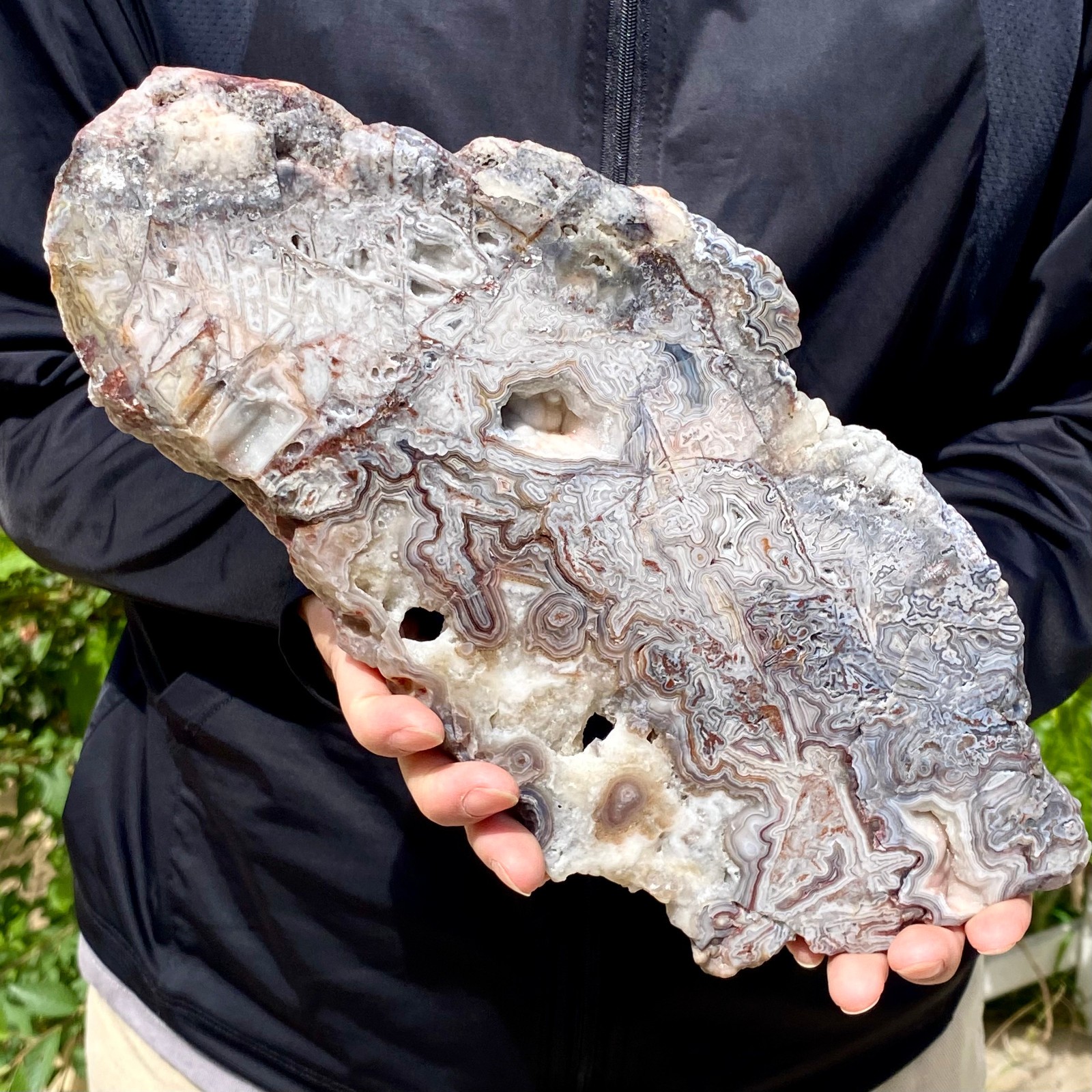 2.36LB Crazy Lace Agate Polished Slice Natural Raw Mineral Specimen Crystal Home