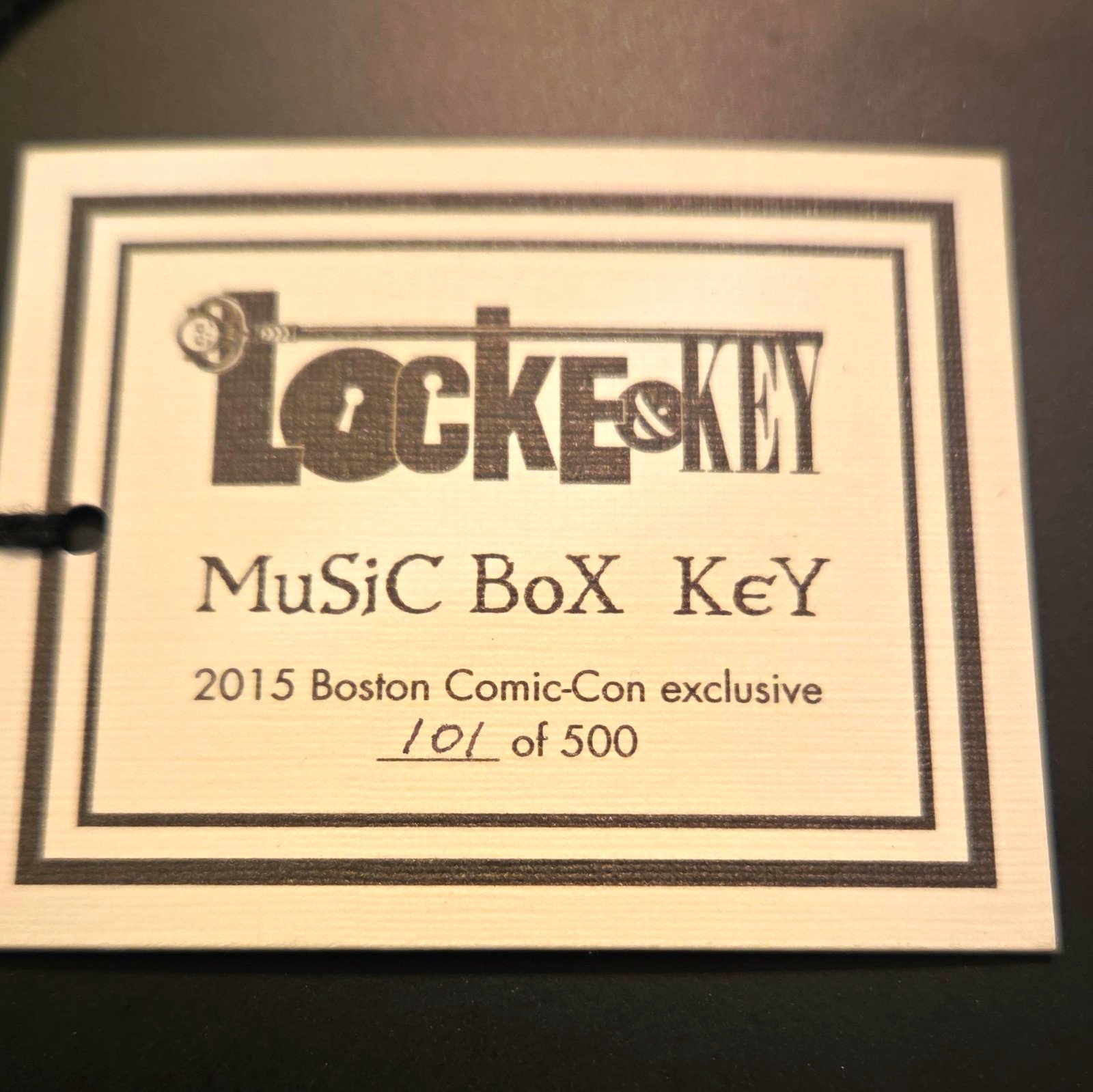 RARE TRIPLE SIGNED Locke & Key Music Box Key Boston Comic-Con 101/500 Joe Hill