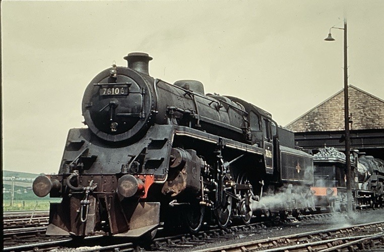 35mm Slide BR STEAM LOCO. CLASS Std 4. No.76106. At KEITH, 1961. C.Rail SC 1727