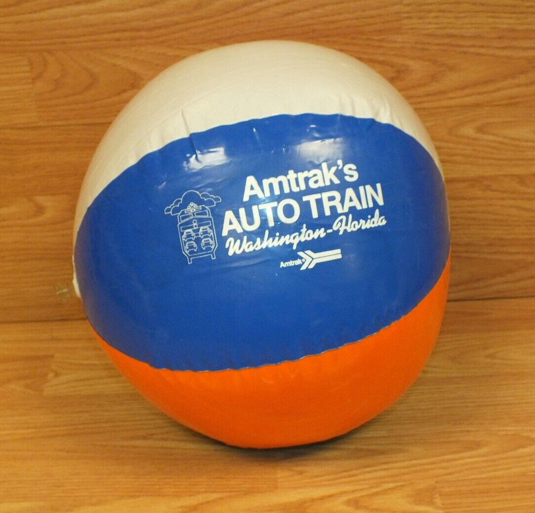 Amtrak's Auto Train Washington - Florida Collectible Promo Souvenir Beach Ball