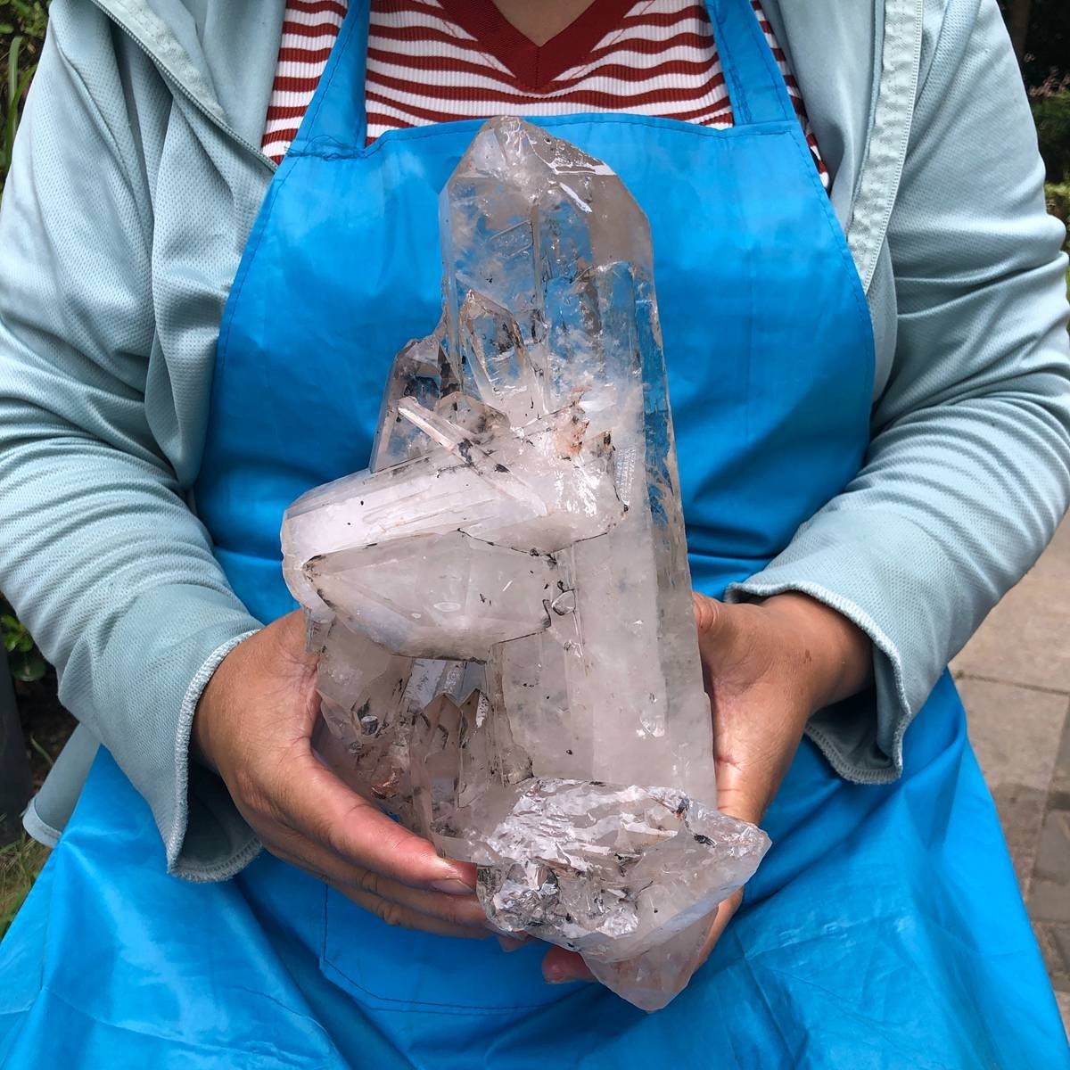 6.64LB Natural Clear Quartz Cluster Crystal Cluster Mineral Specimen Heals 6623