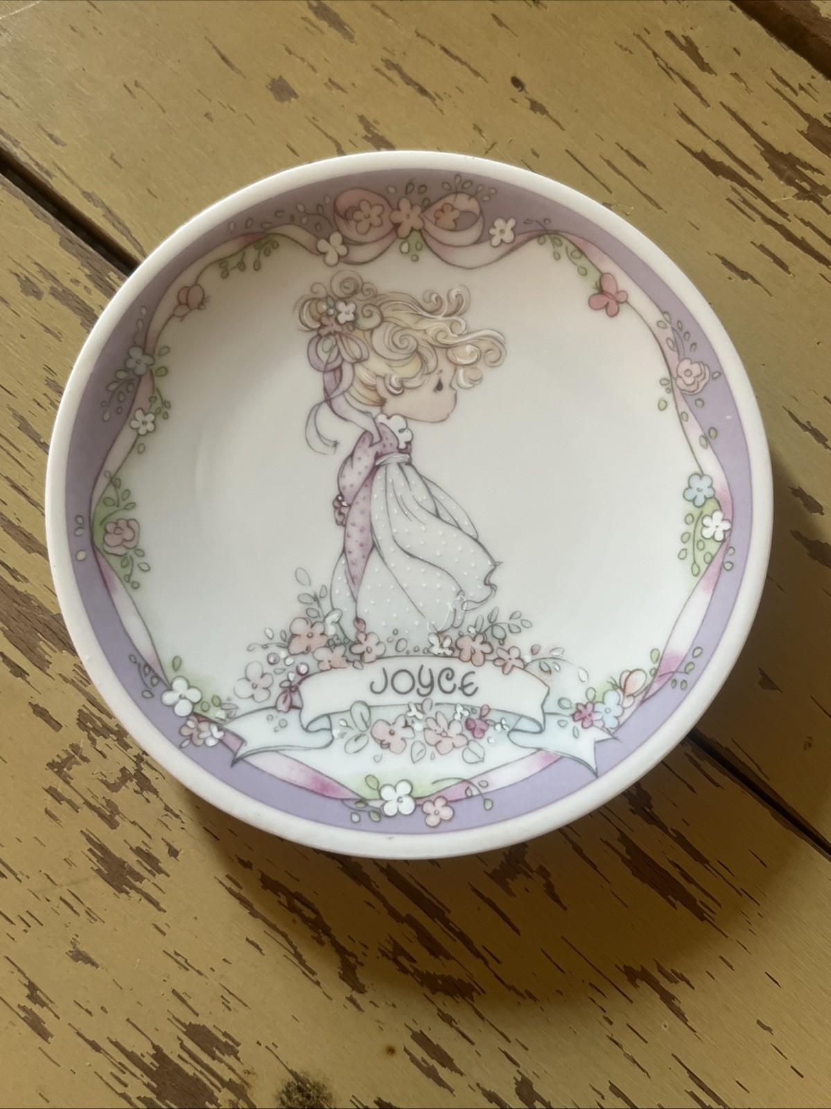 Precious Moments Vintage 1991 Sam J Butcher  “Joyce” Mini 4”Plate
