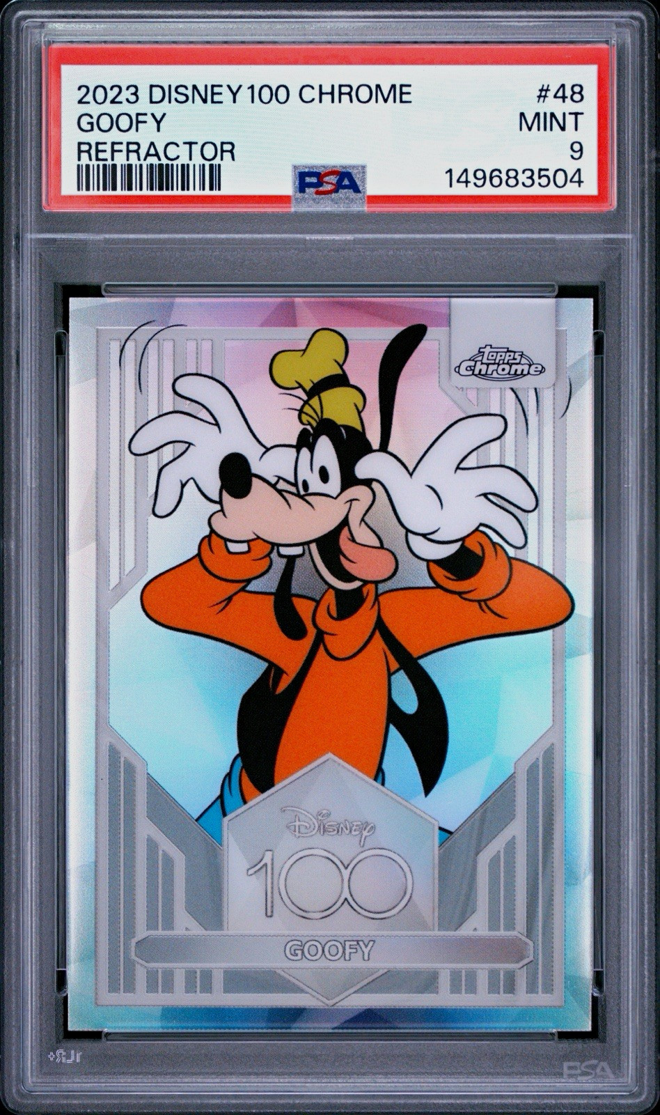2023 Topps Disney 100 Chrome Goofy #48 Refractor PSA 9 