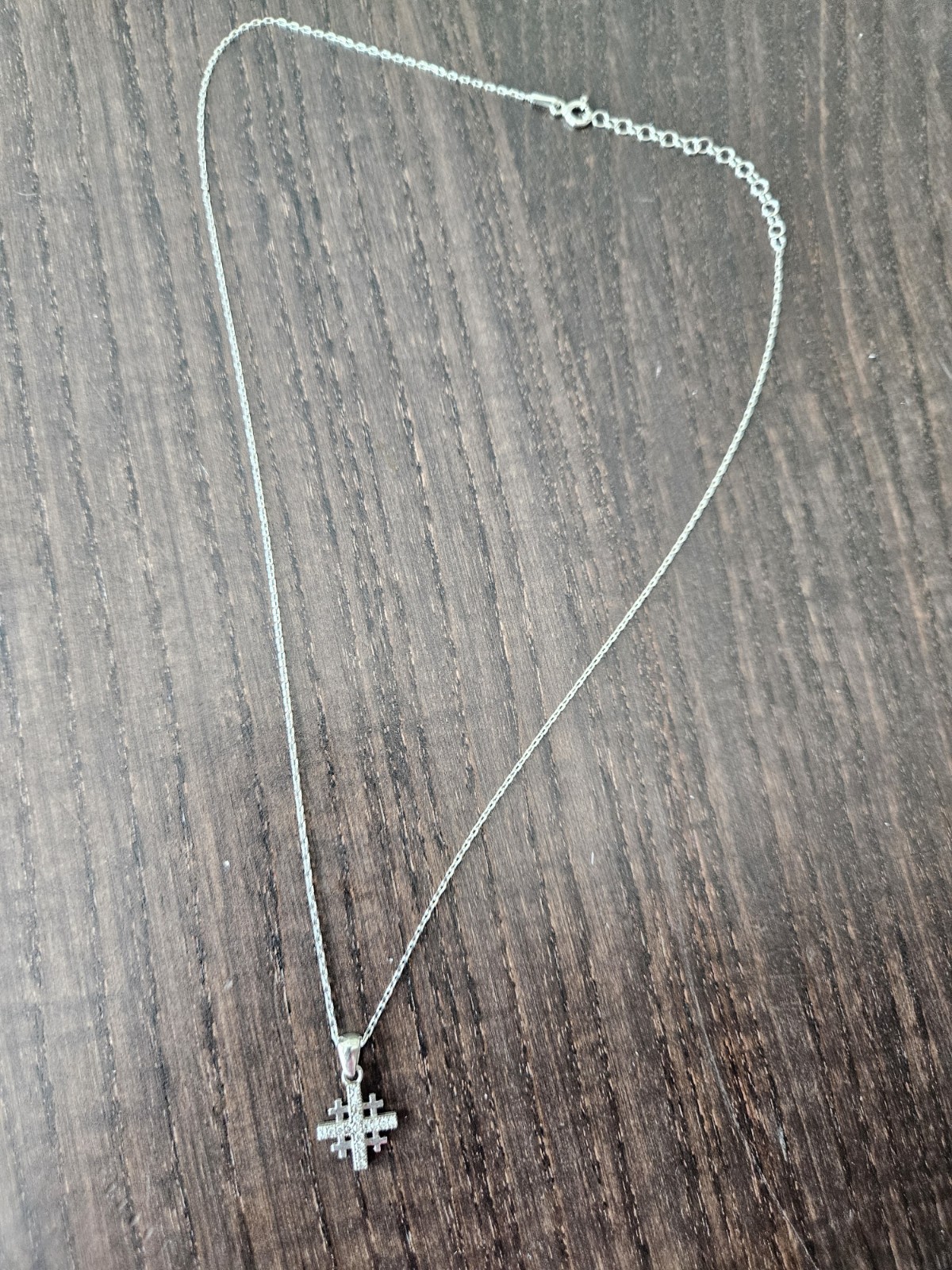 Jerusalem Cross Pendant Silver Necklace