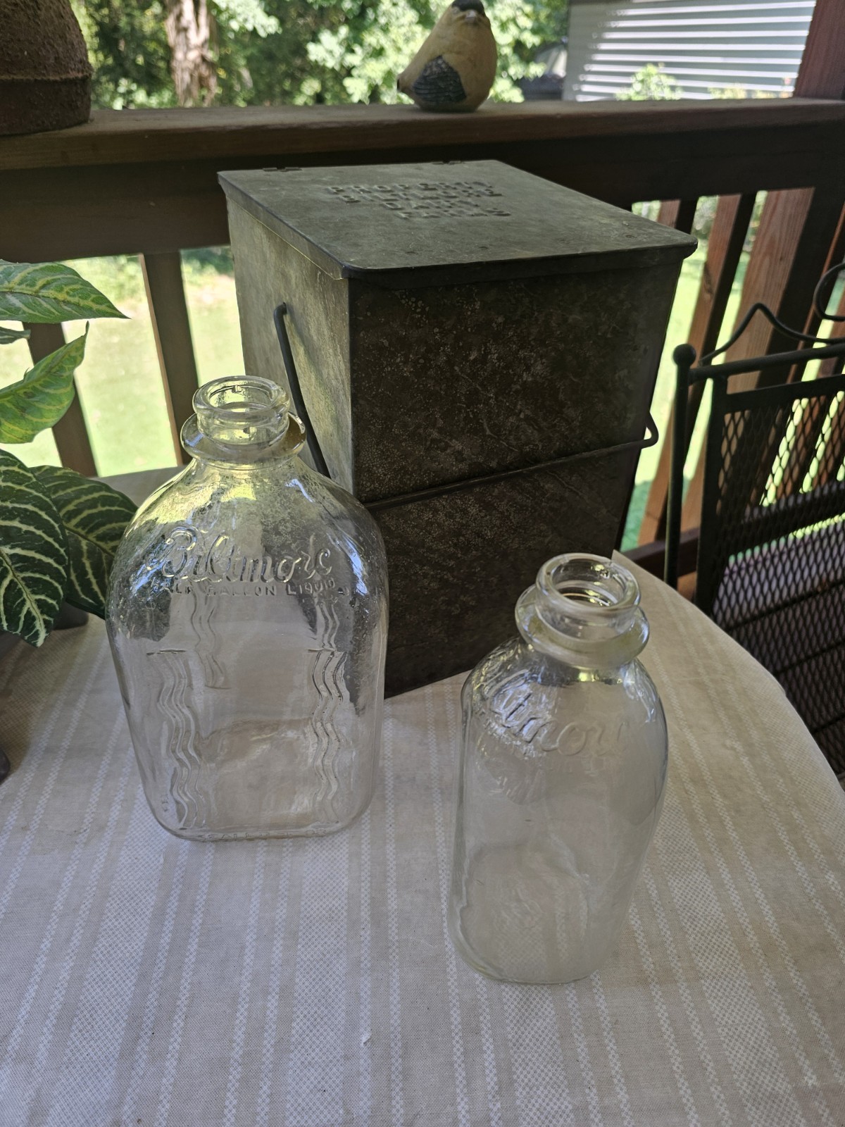 Vintage Biltmore Dairy Farms Galvanized Metal Porch Milk Box Drop Box Cooler