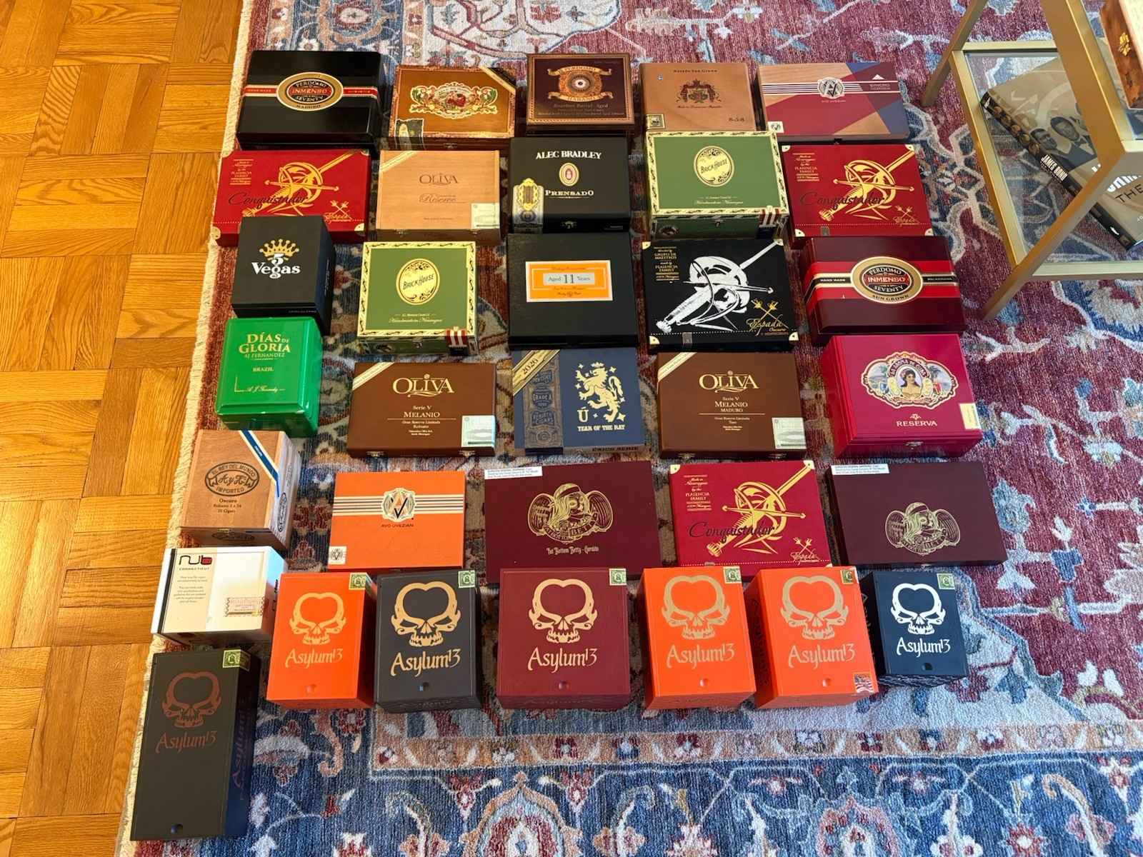 Lot 5 Assorted Handmade Empty Wooden Cigar Boxes Vintage Style Craft Gift Boxes