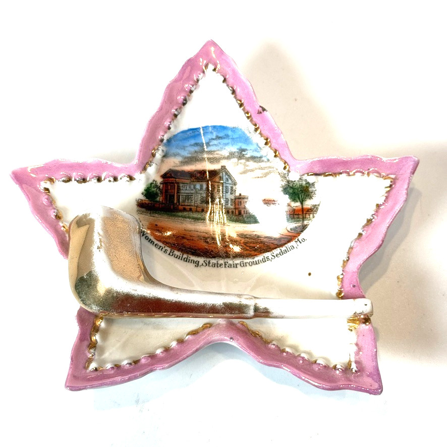 SEDALIA MO State Fair MISSOURI ANTIQUE Souvenir CHINA TRINKET DISH