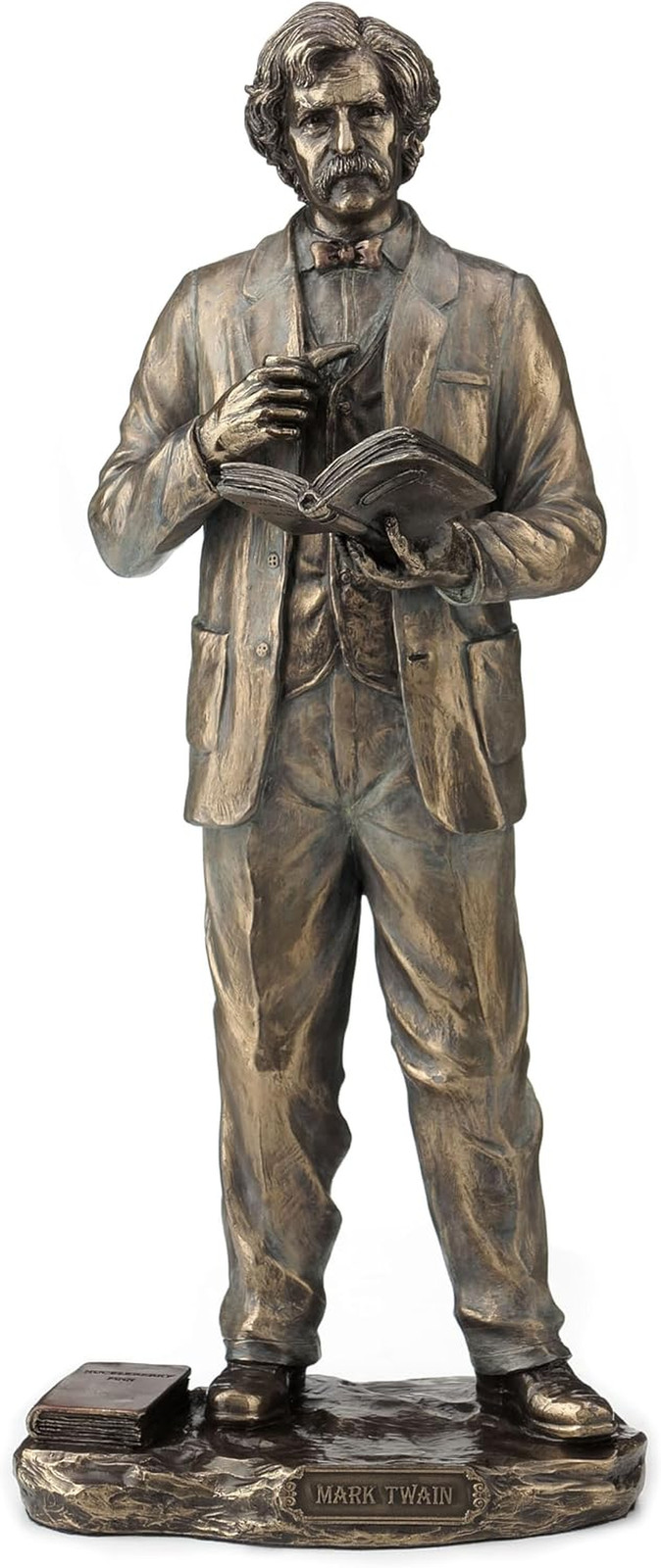 11 1/4 Inch Mark Twain the Great American Writer Resin Sculpture Bronze Finish S