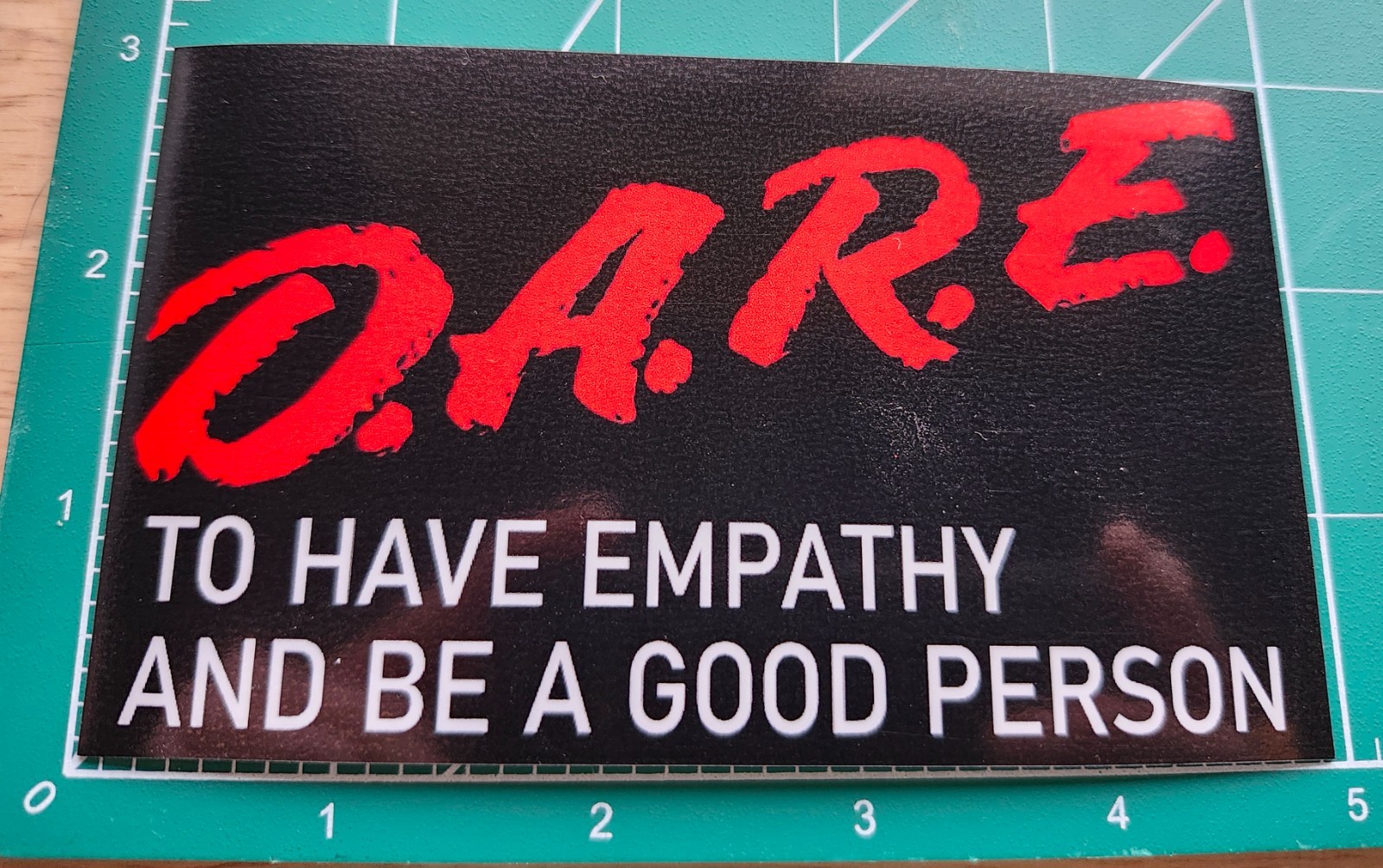 DARE TO HAVE EMPATHY AND BE A GOOD PERSON BUMPER STICKER FUNNY SPOOF