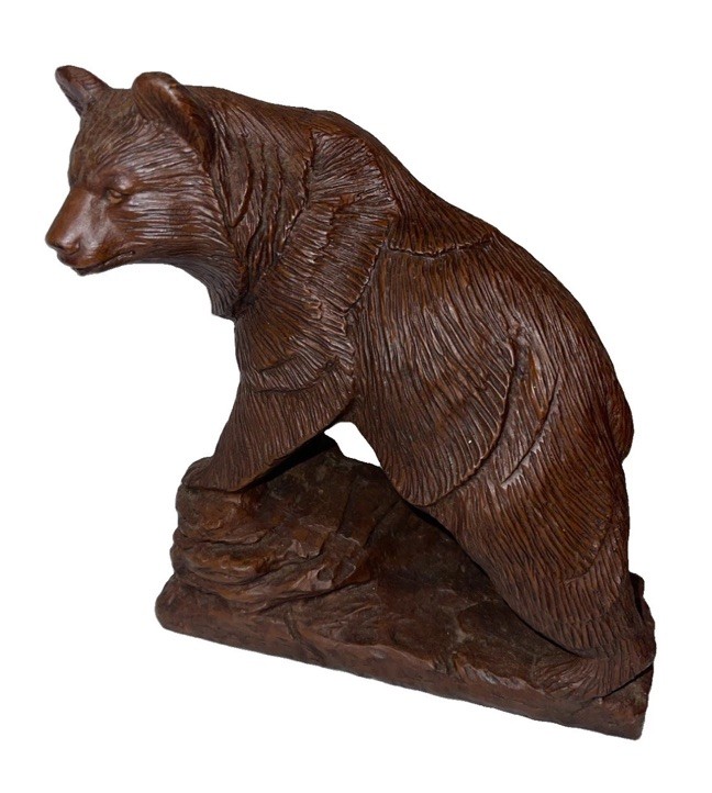 Fun Red Mill Mfg American Bear Handcrafted Figurine Carved Wooden Resin 