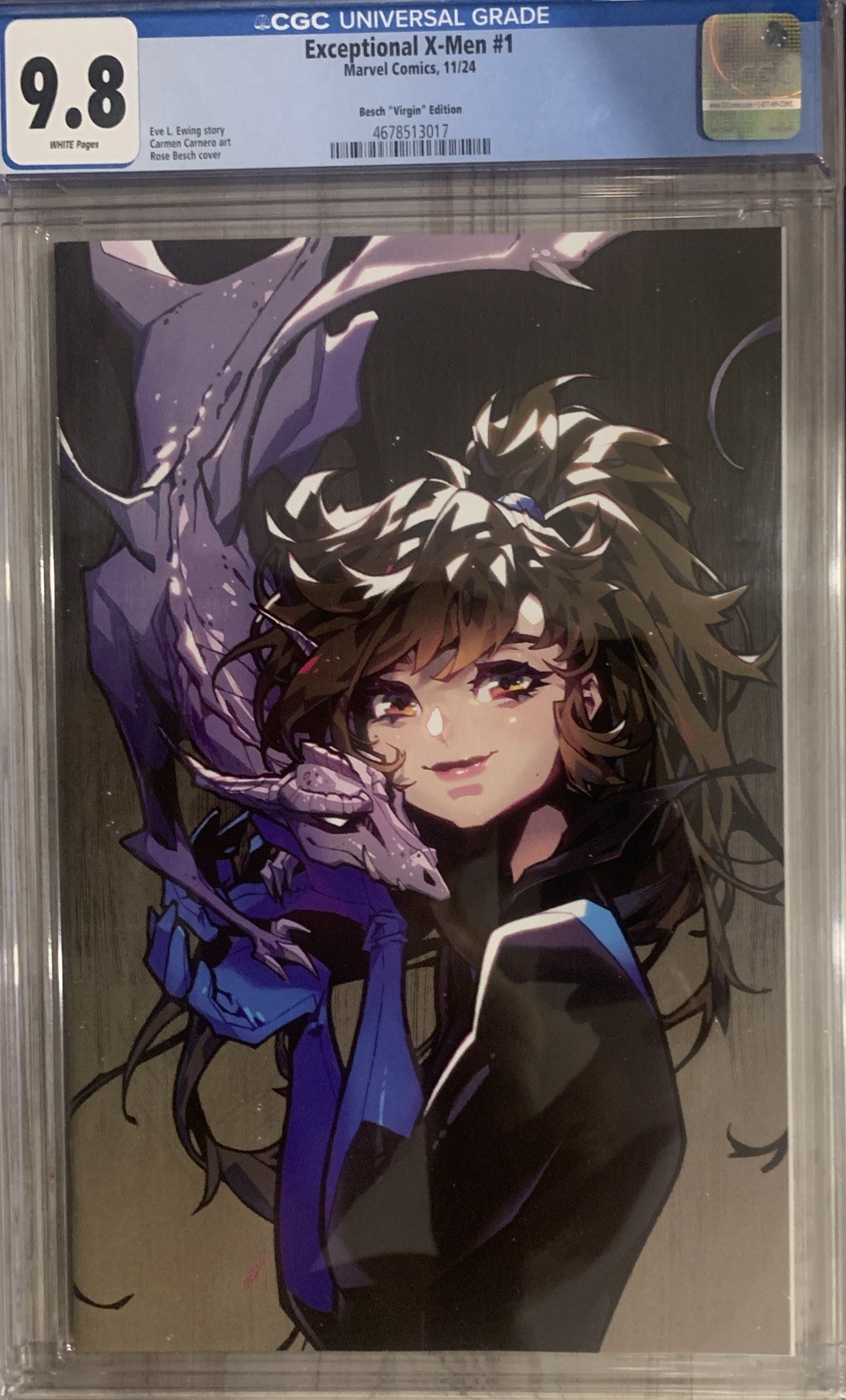 Exceptional X-Men #1 - CGC 9.8 - Rose Besch Virgin 1:100 Variant - Marvel