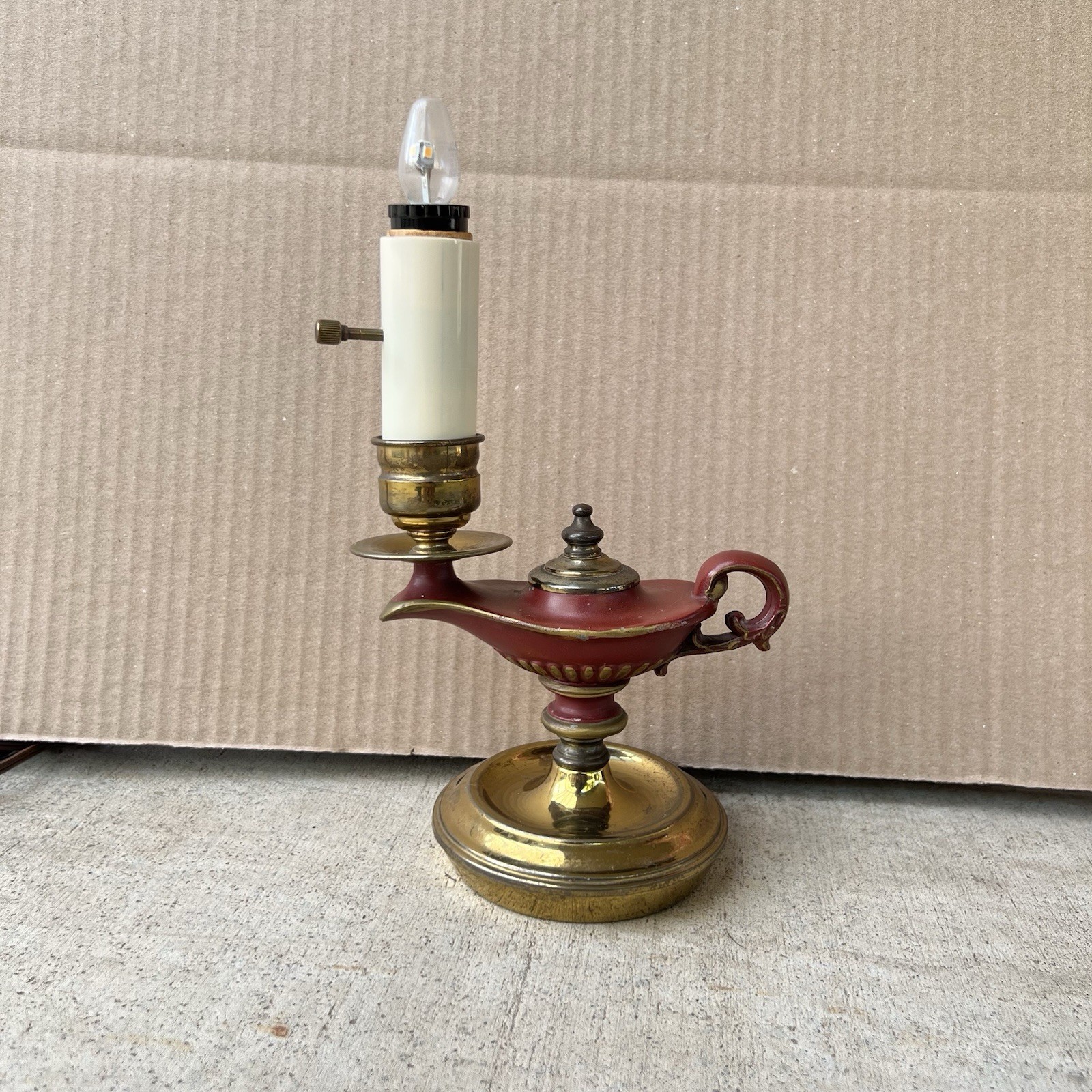 Vintage Brass Electric Genie Table Desk Lamp - Rare 1970’s