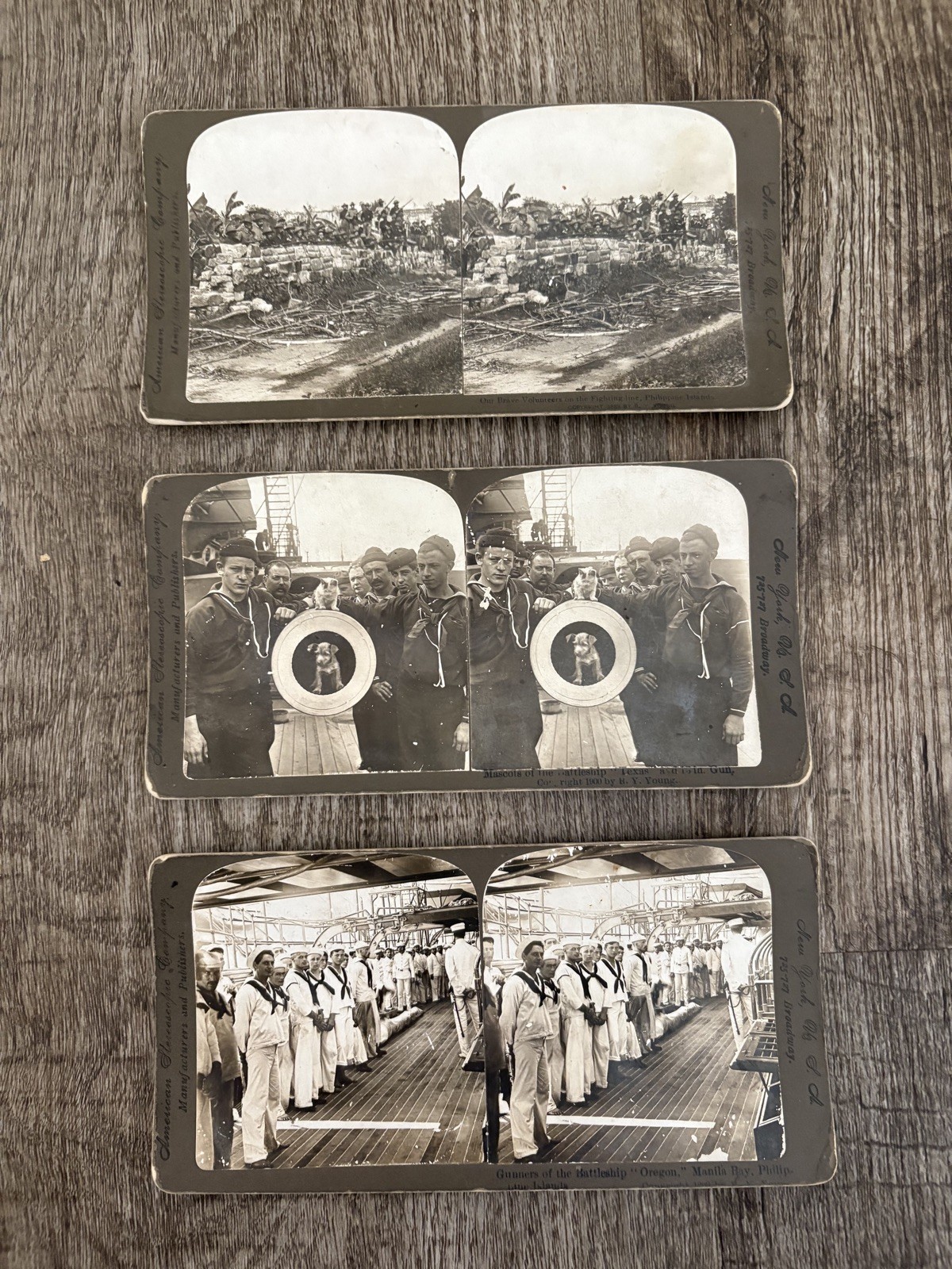LOT OF 3 Antique 1899 American Stereograhic Co. Spanish/American War Era 