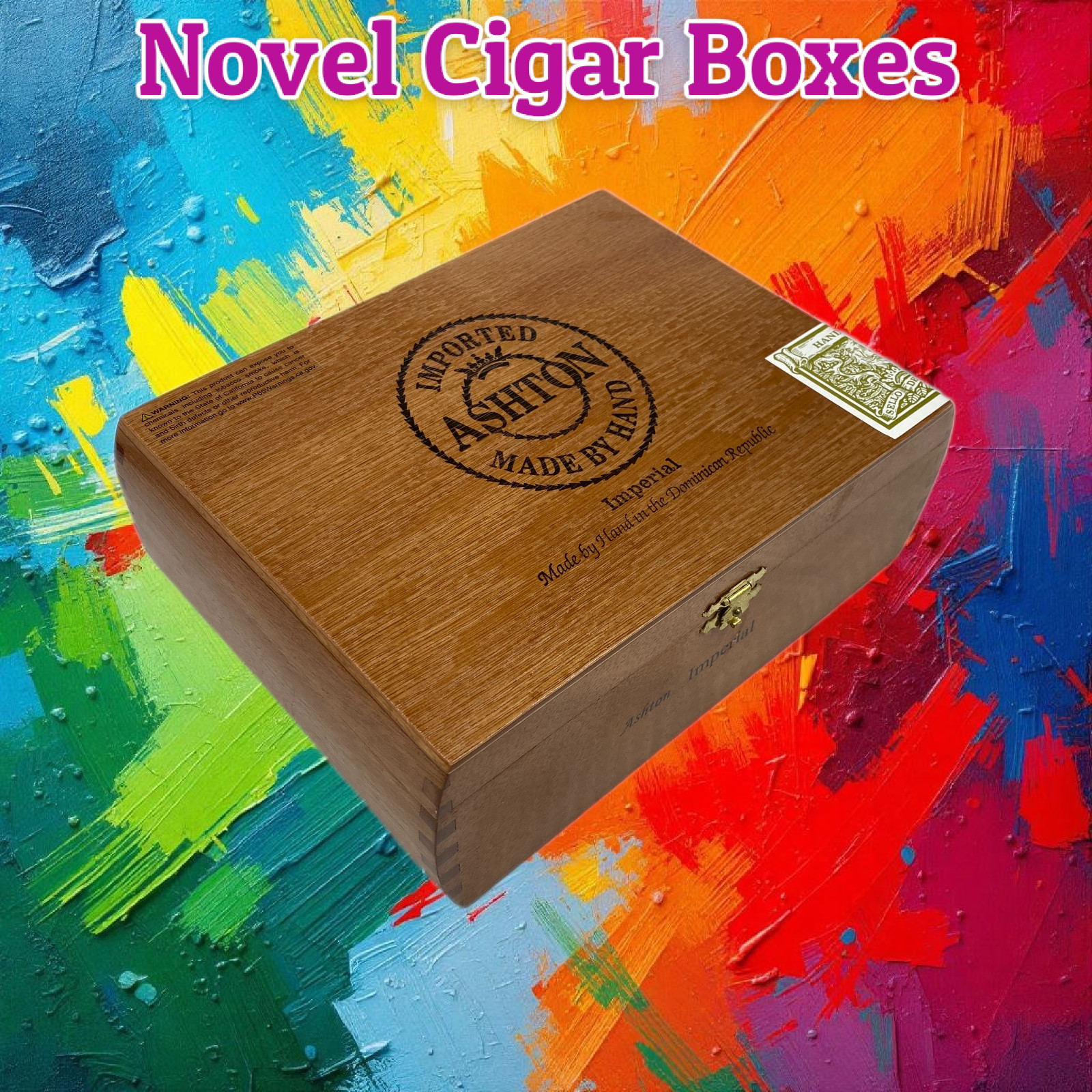 Ashton Classic Imperial Empty Wooden Cigar Box 8.5x6.5x3