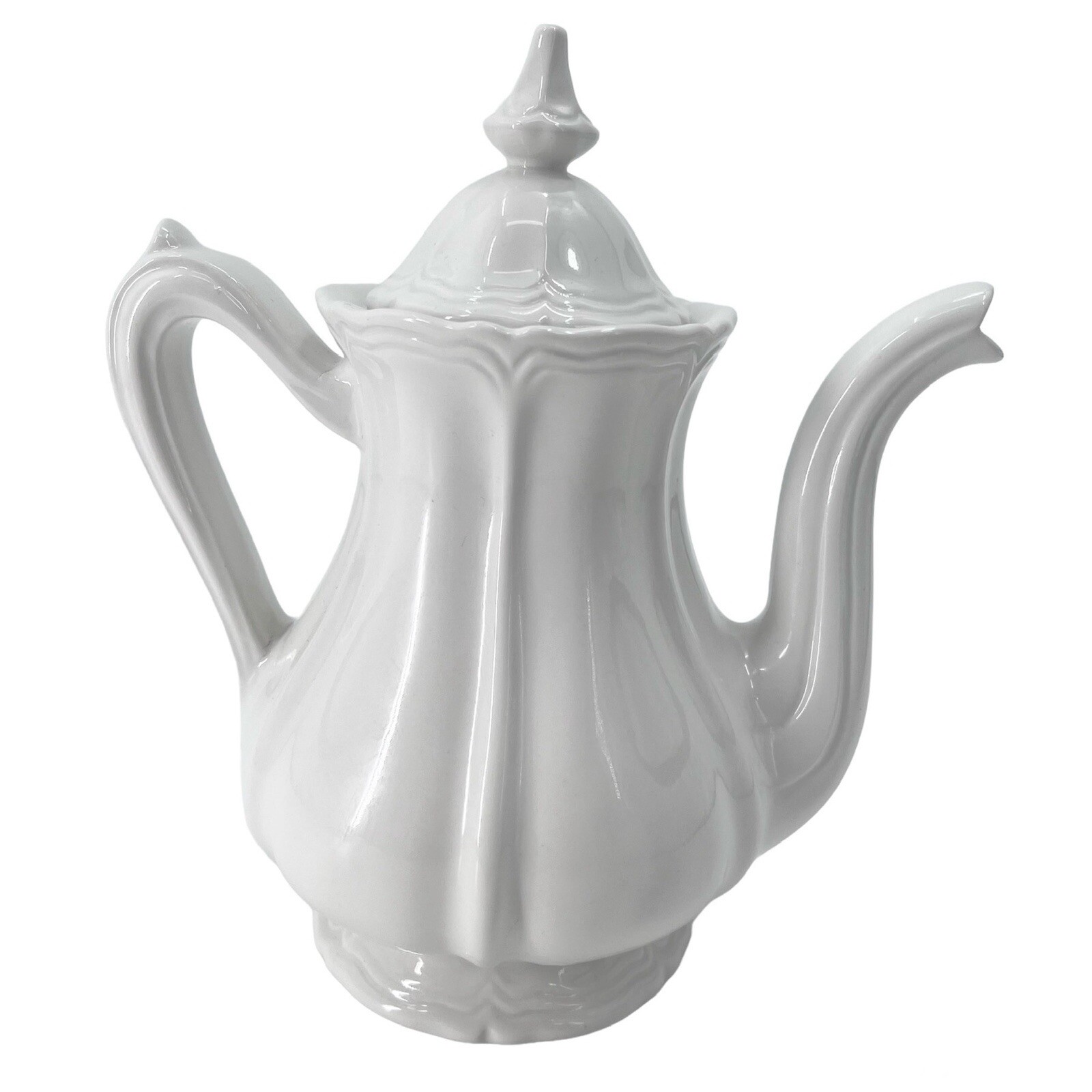 Antique Red Cliff Ironstone Teapot Victorian Style White 10.5\