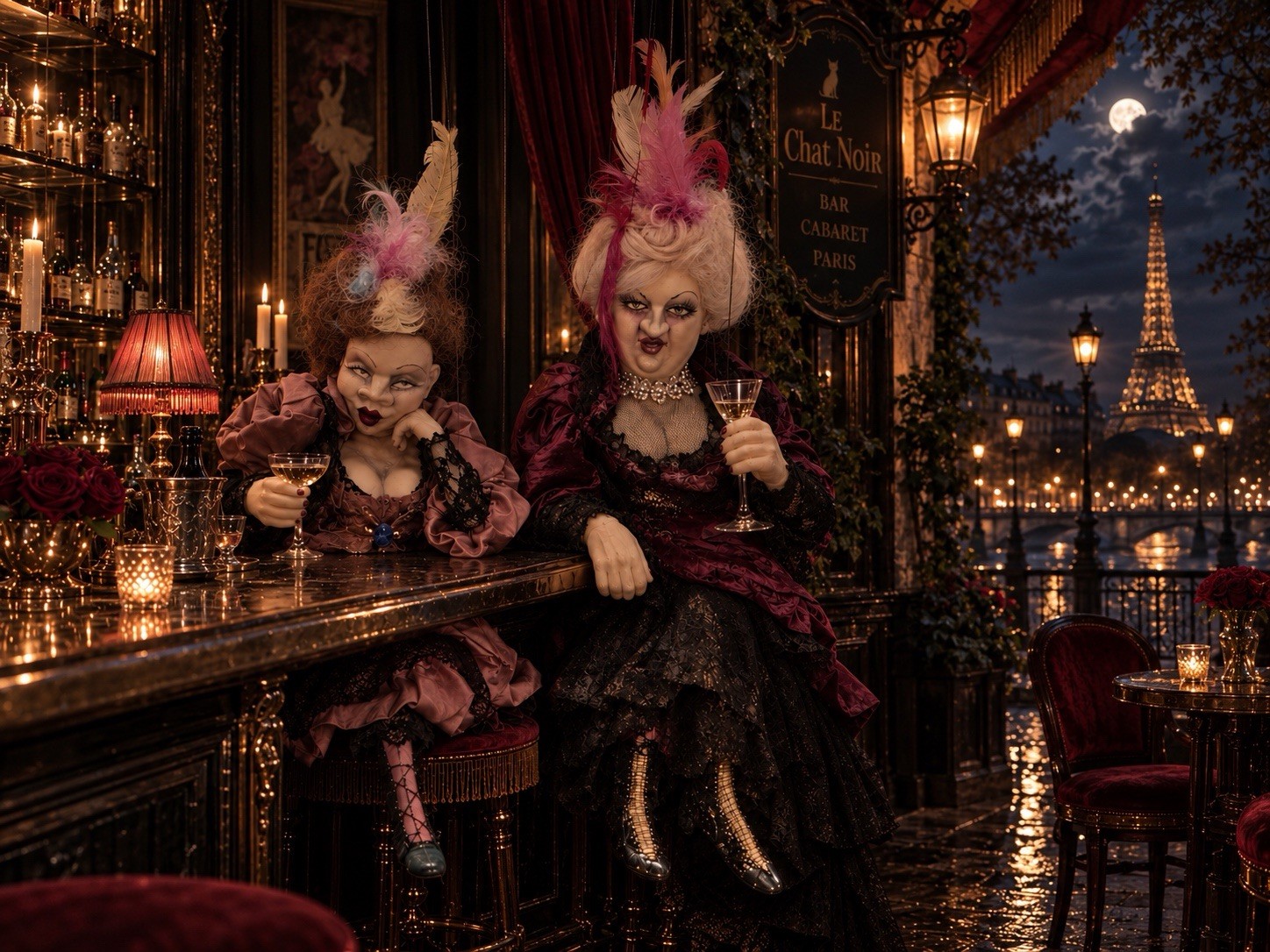 A PAIR OF EUROPEAN CHARACTER MARIONETTES -C.2003