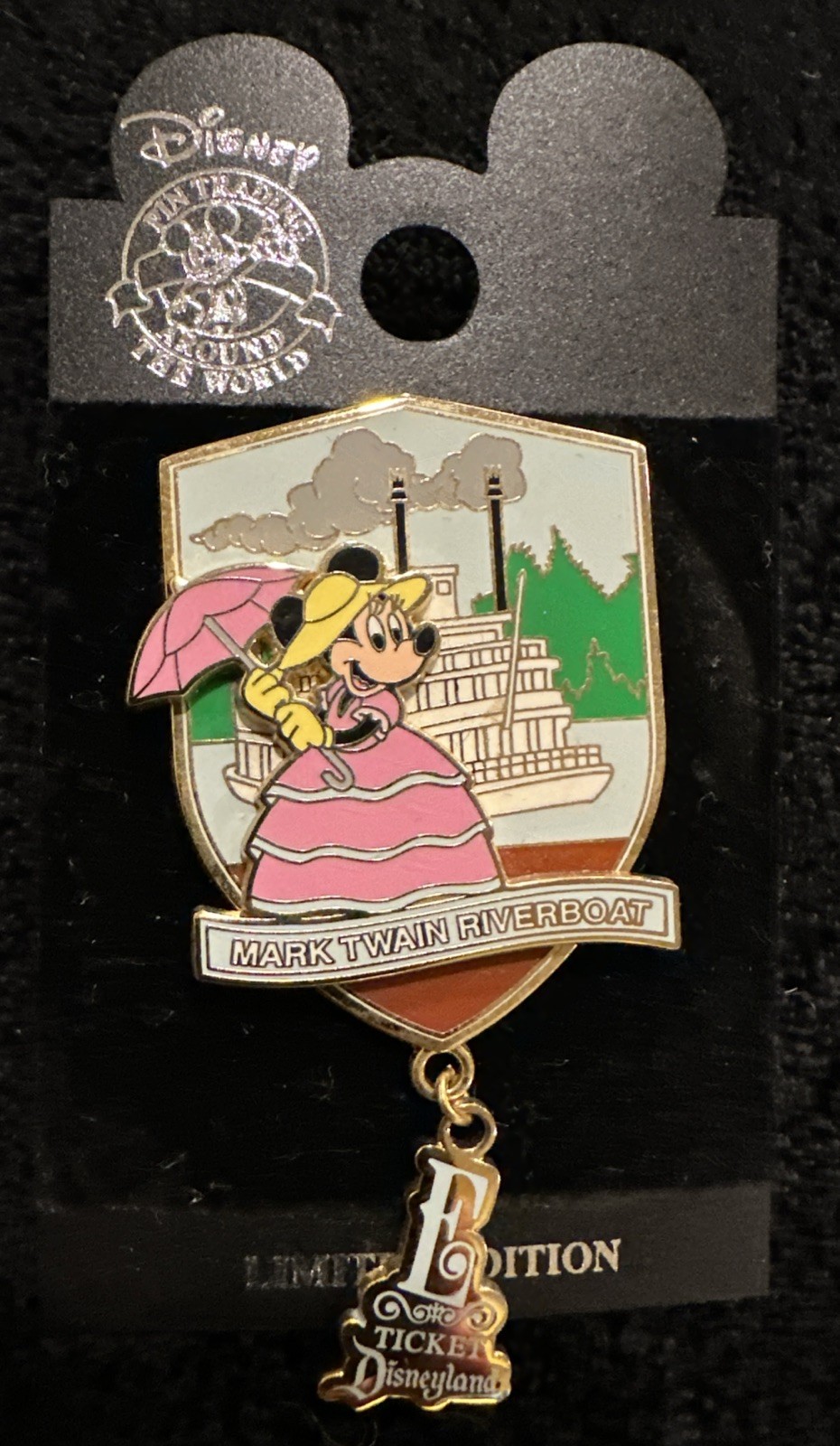 DLR Annual Passholder Exclusive Minnie Mark Twain Riverboat E-Ticket Pin LE 1500