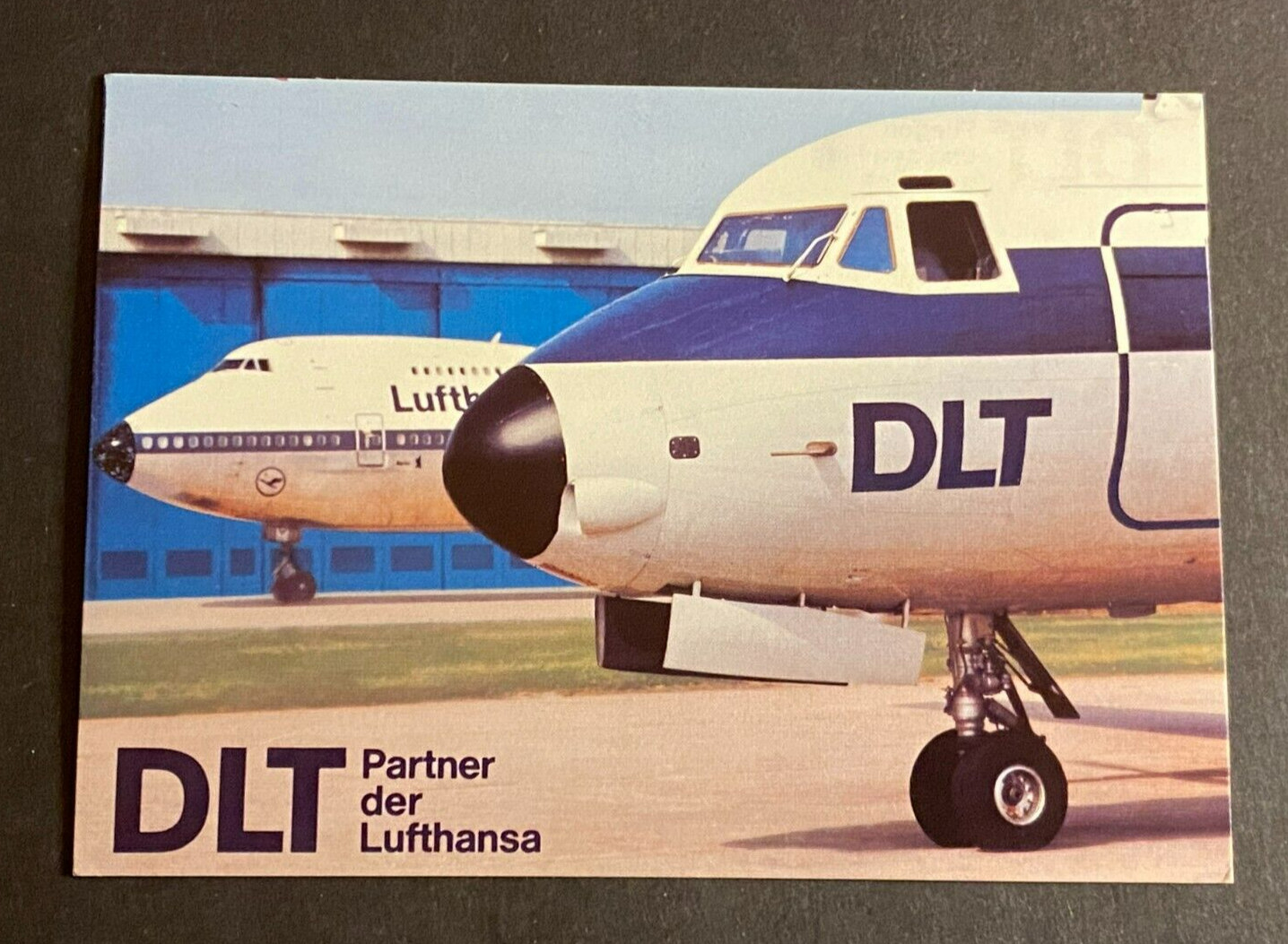 DLT HS-748 & Lufthansa Boeing 747 Nose Aircraft Postcard - Airline Issued